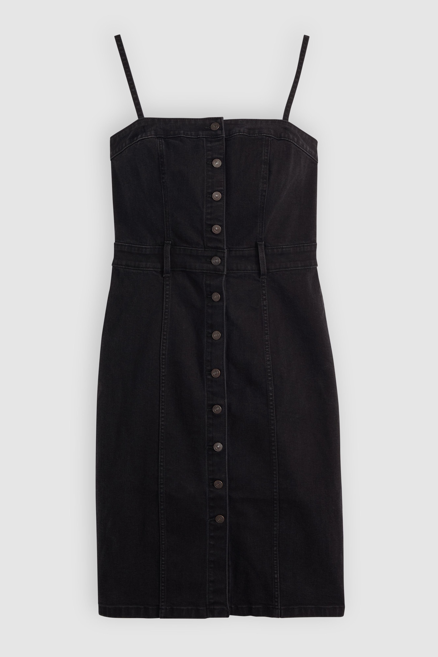 DENIM BUSTIER DRESS BLACK 4