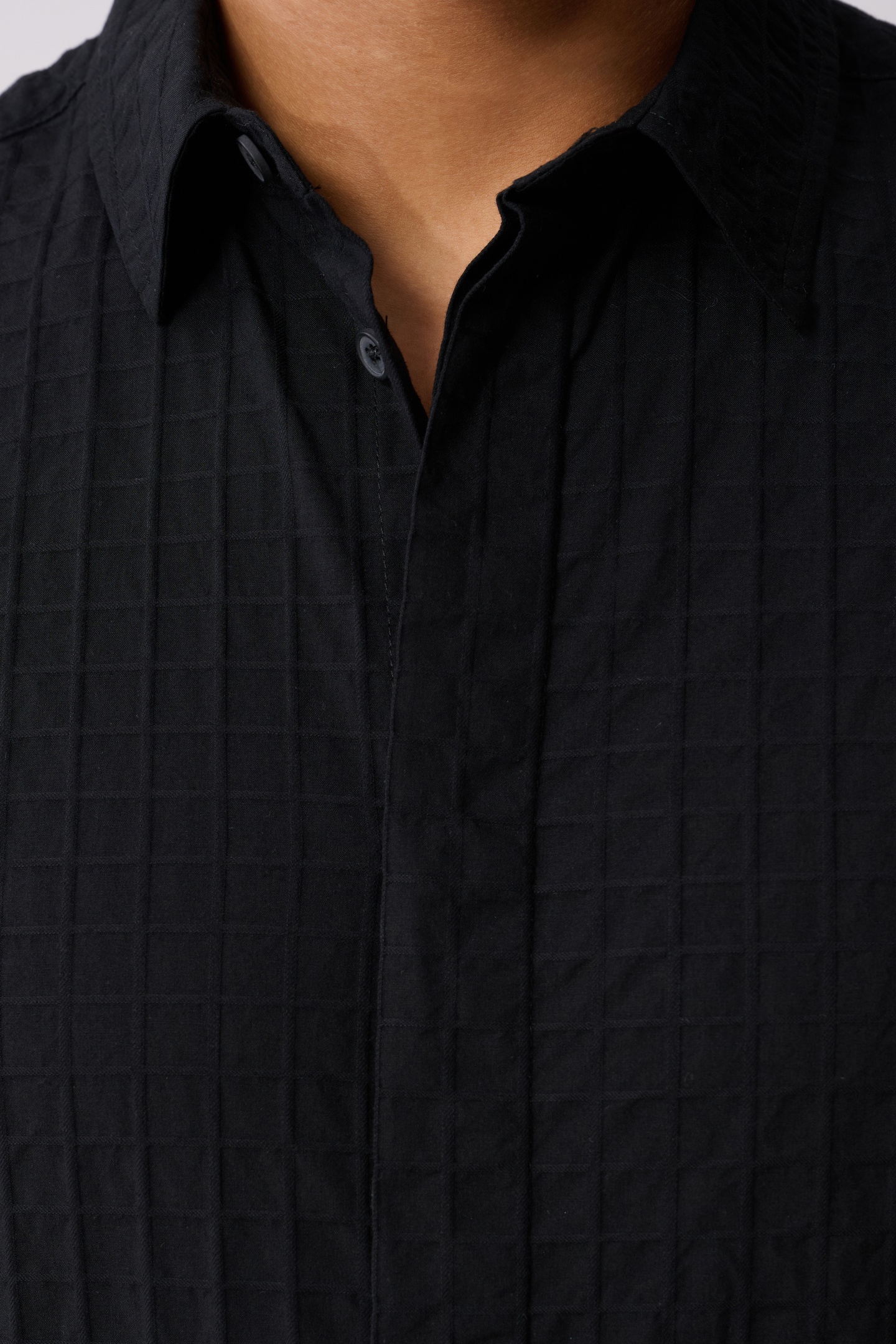 MA-SBWOVEN CUBE SHIRT BLACK 6