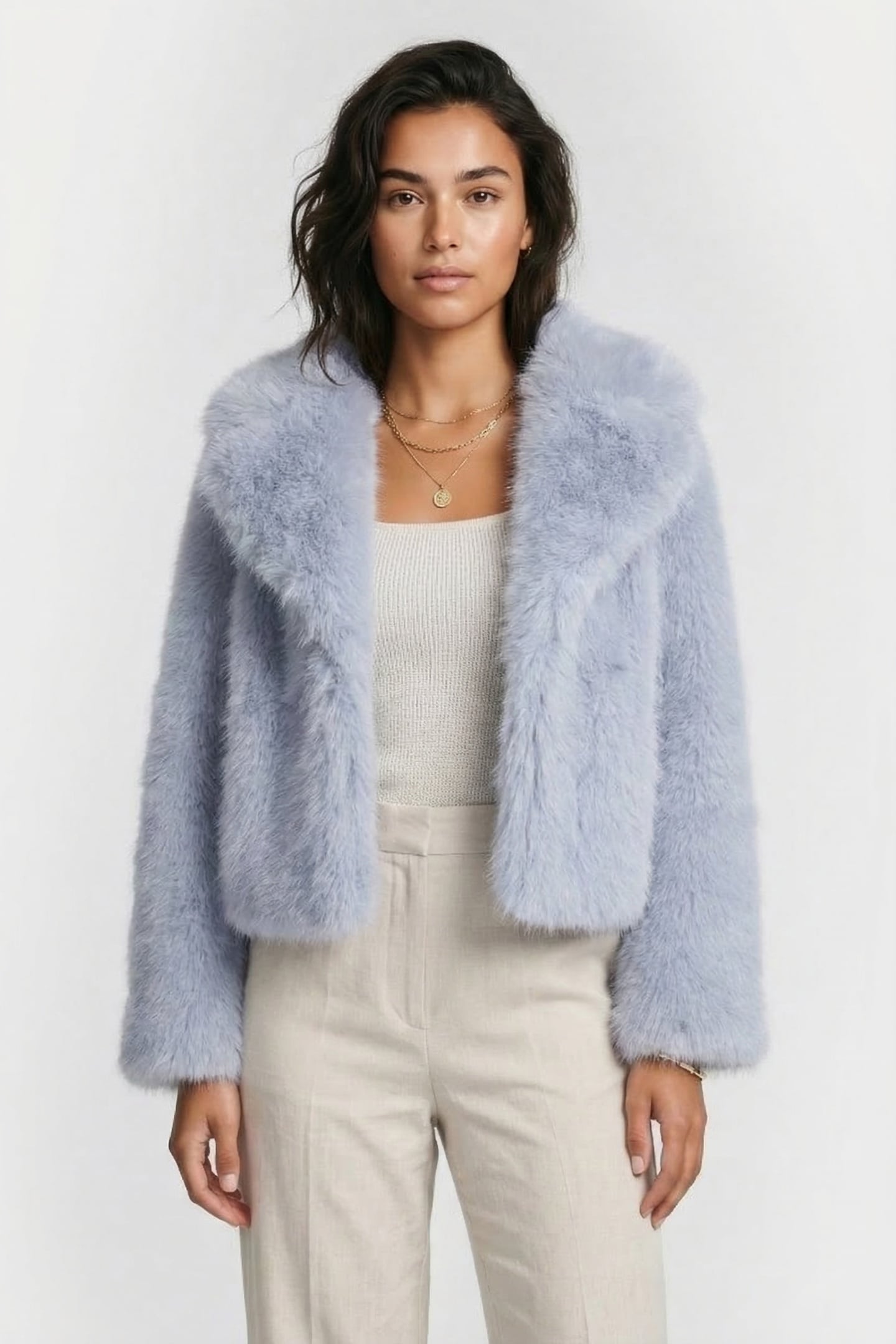 MOLLY FUR JACKET SKY BLUE 1