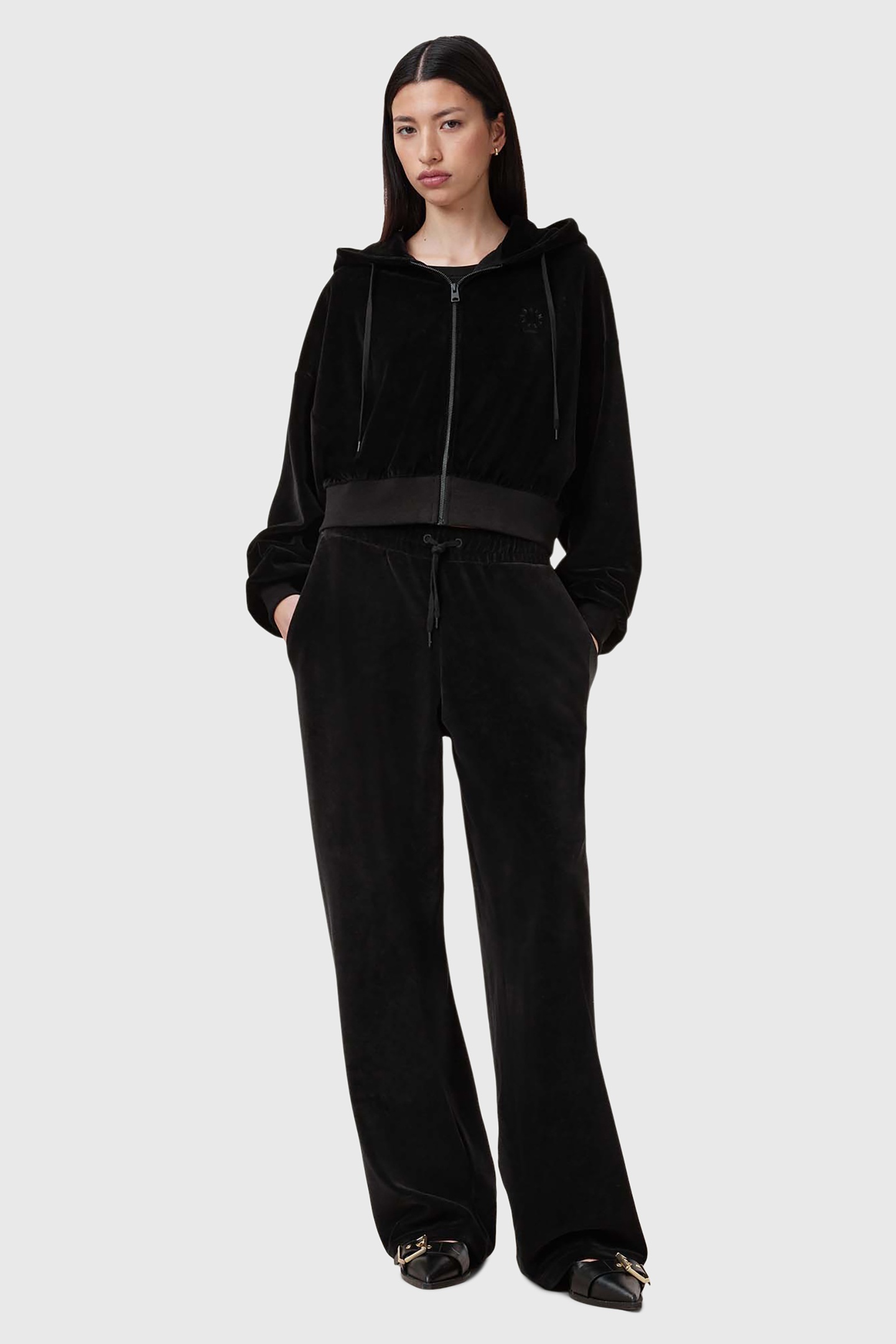 VINNY VELVET HOODY BLACK 2