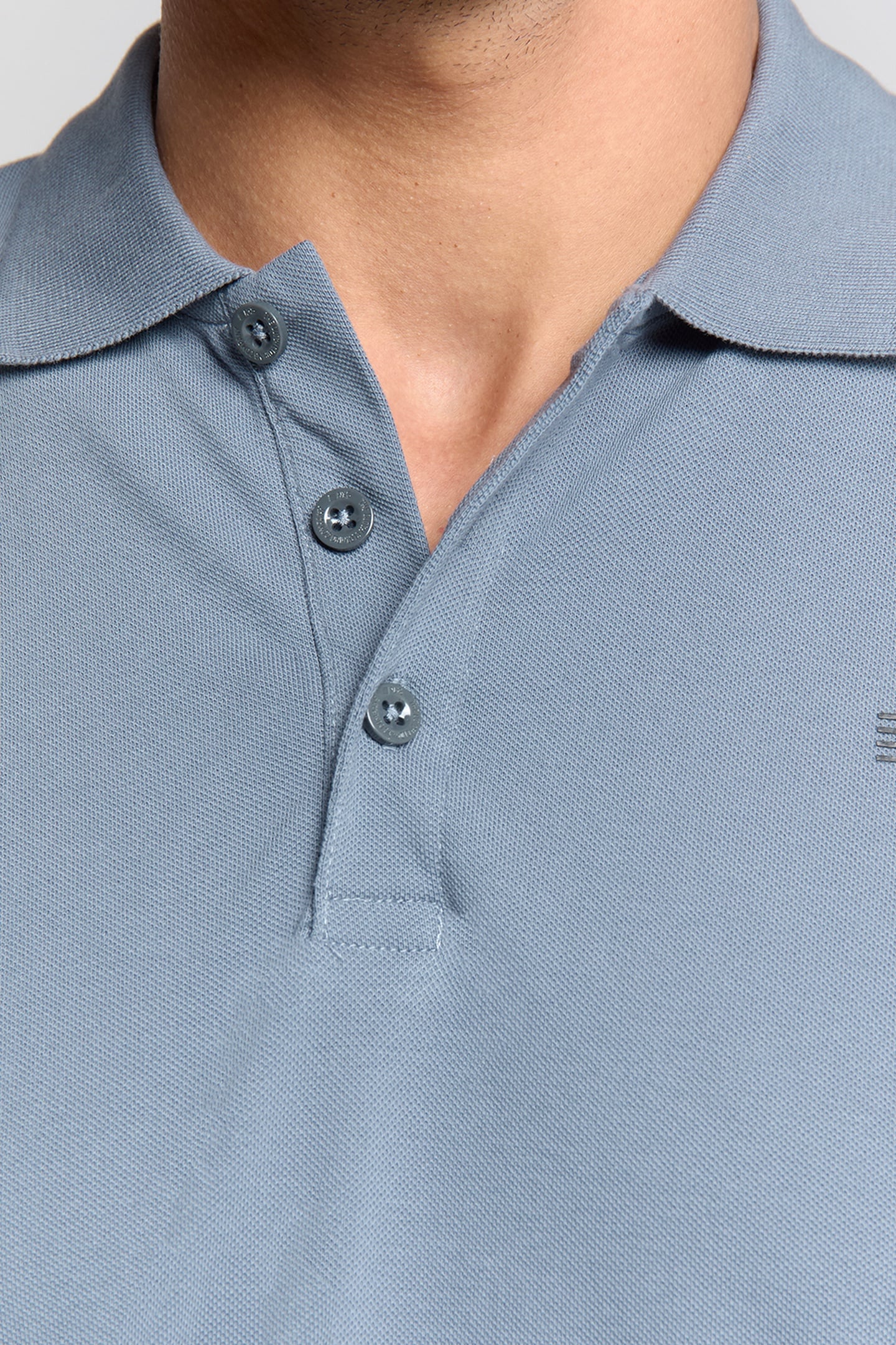 POLO PIQUE SOLID STRETCH WASHED BLUE 8