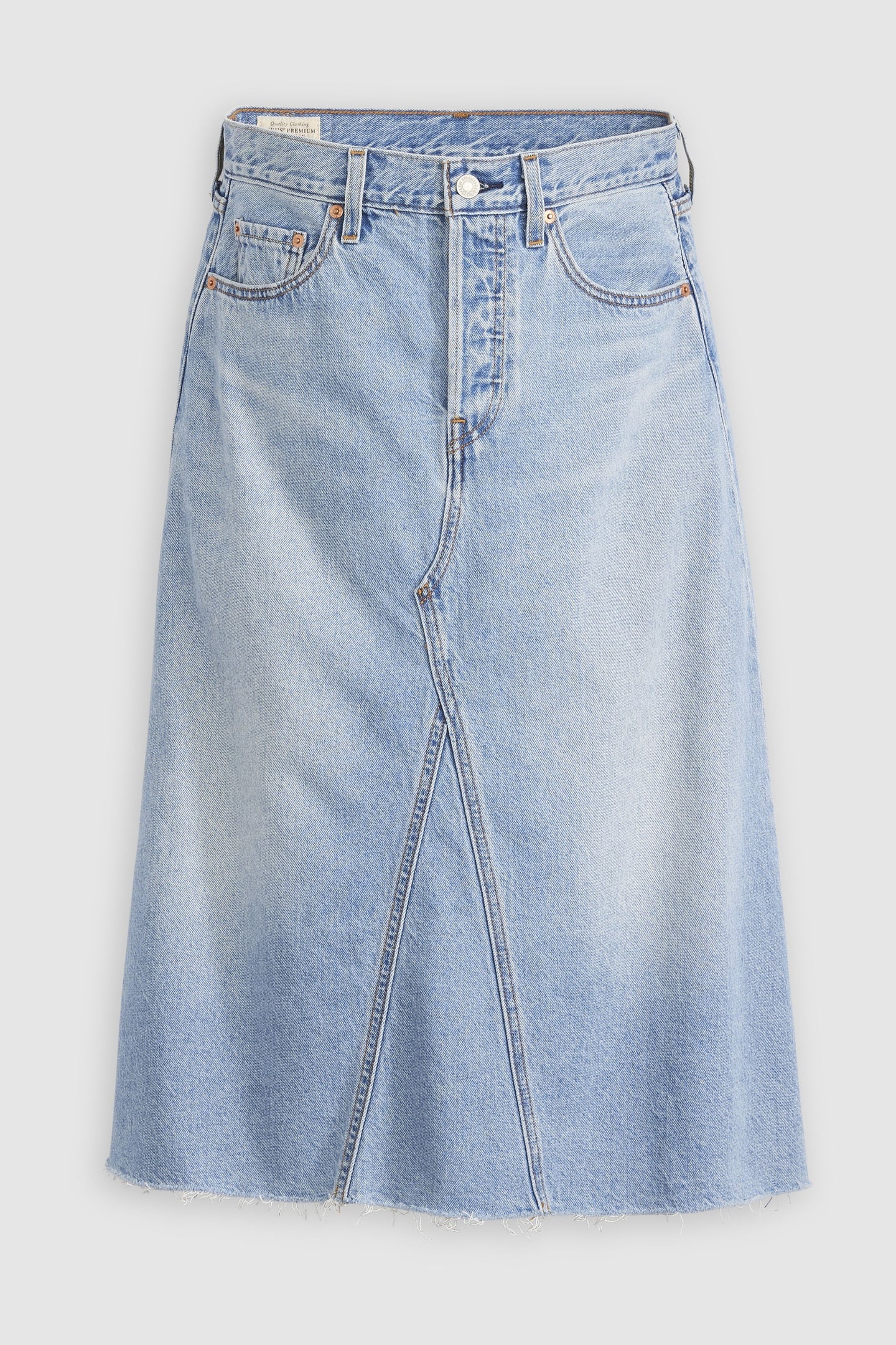 HIGH RISE A LINE DECON SKIRT BLUE 7