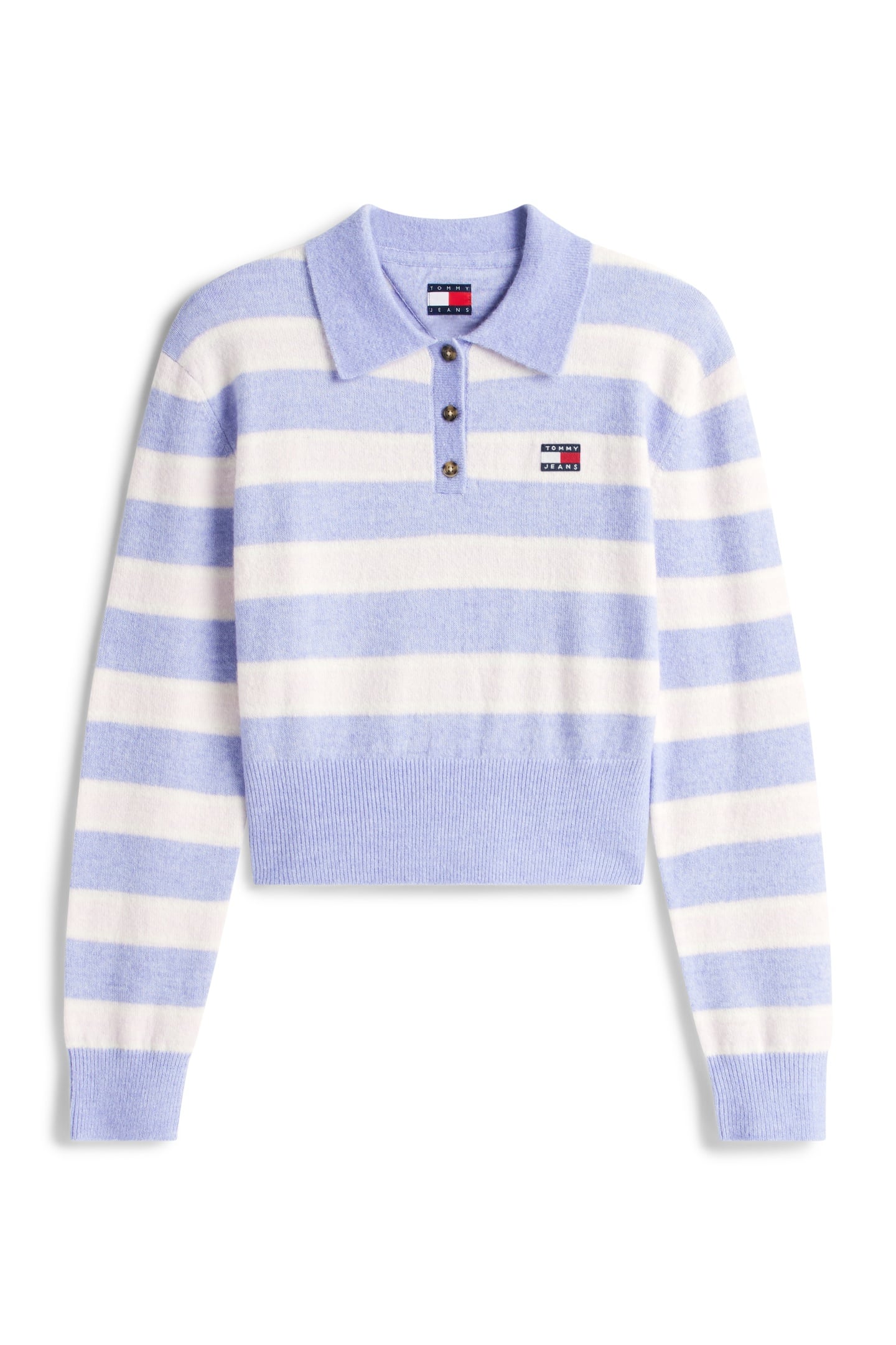 FLUFFY POLO SWEATER PERIWINKLE DUST/MULTI STRIPE 4