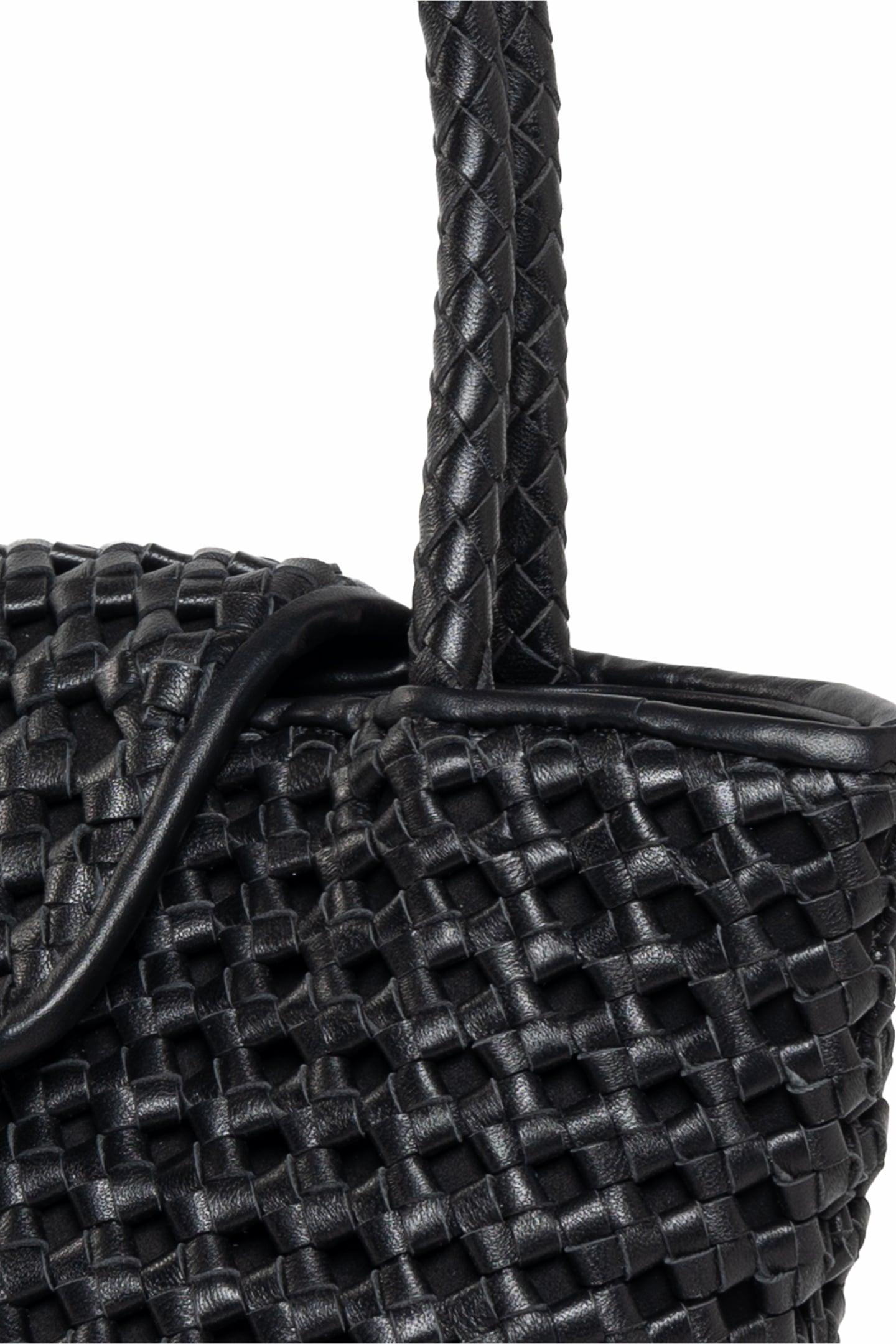 COURRIER TOTE WOVEN LEATHER BLACK 4