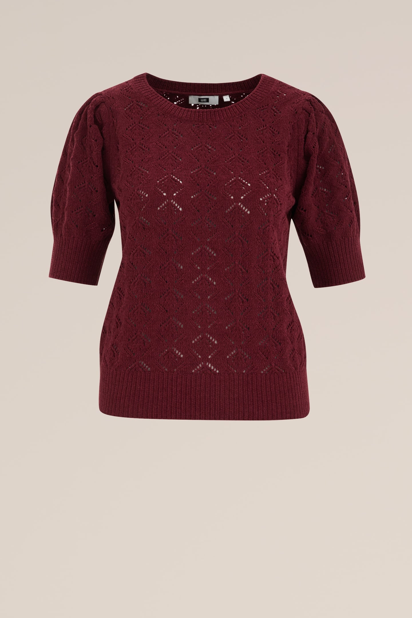 KNITTED PULLOVER BURGUNDY RED 4
