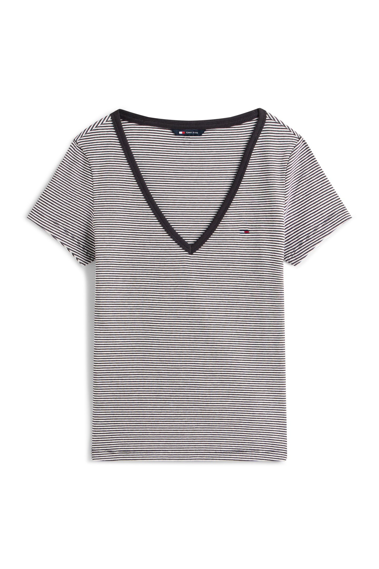 SLIM ESSENTIAL T-SHIRT BLACK/ECRU STRIPE 2