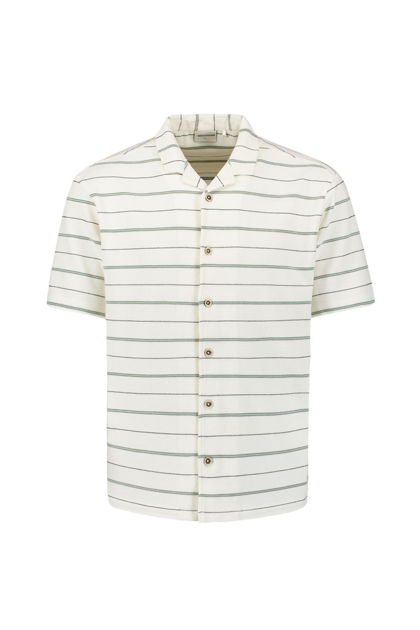 SHIRT SHORT SLEEVE JERSEY REVERS COLLAR STRIPES OFFWHITE 4