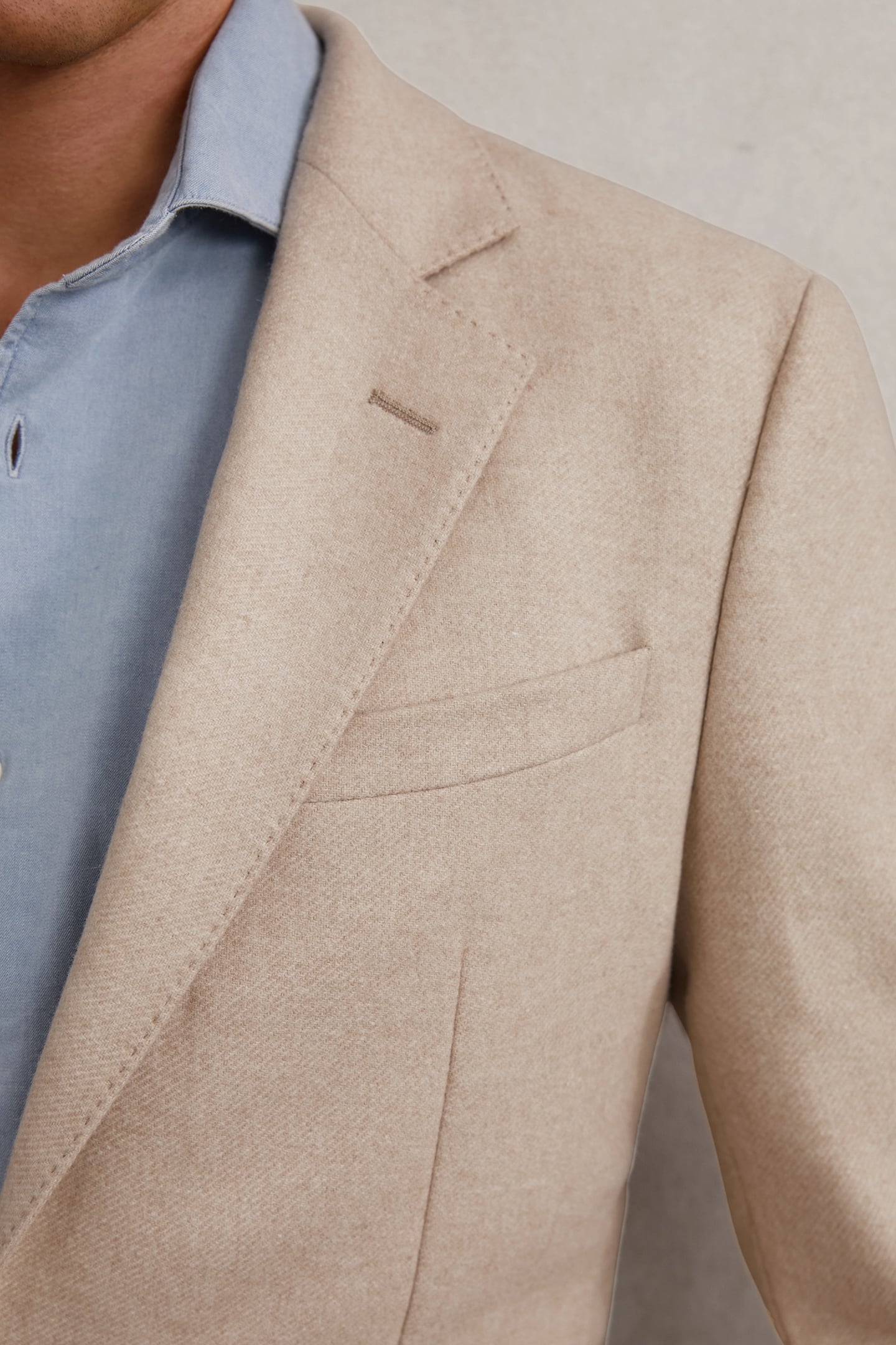 SB NOTCH FLANNEL BLAZER OATMEAL BROWN 4