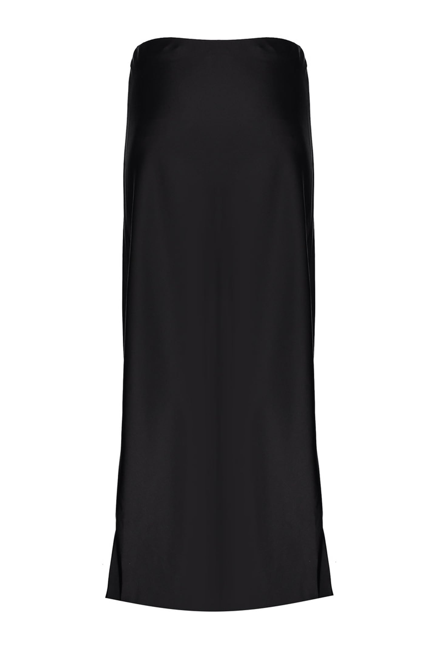 SATIN SKIRT ELASTIC WAIST BLACK 1