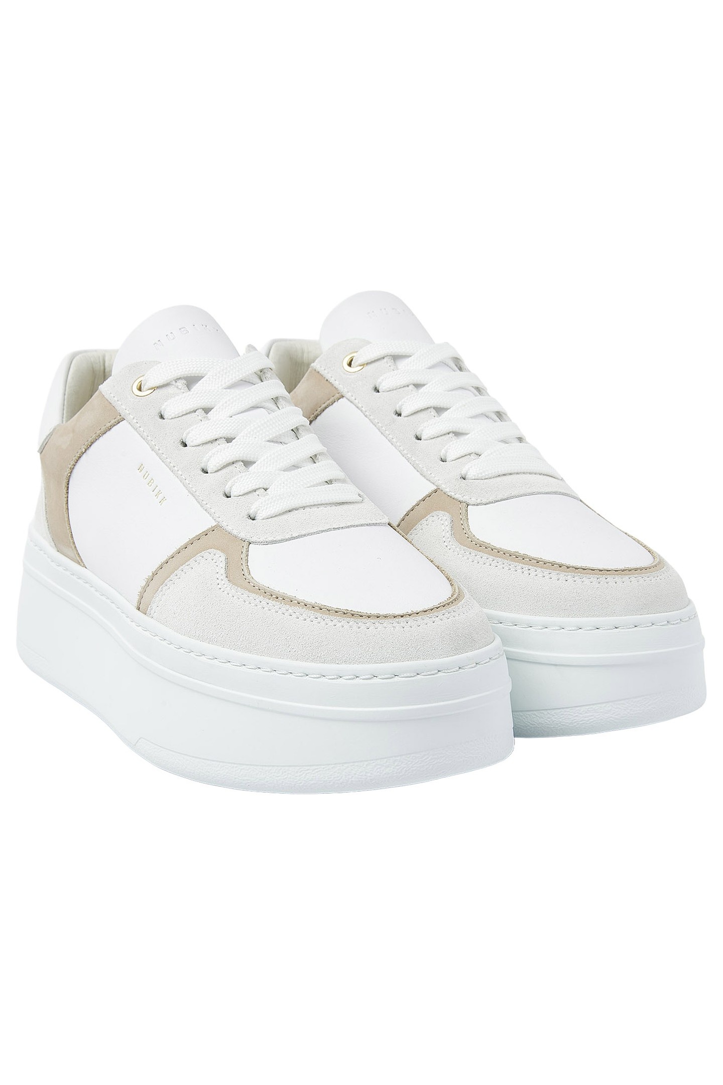 BAYOU PLATFORM WHITE LEATHER - TAUPE 2