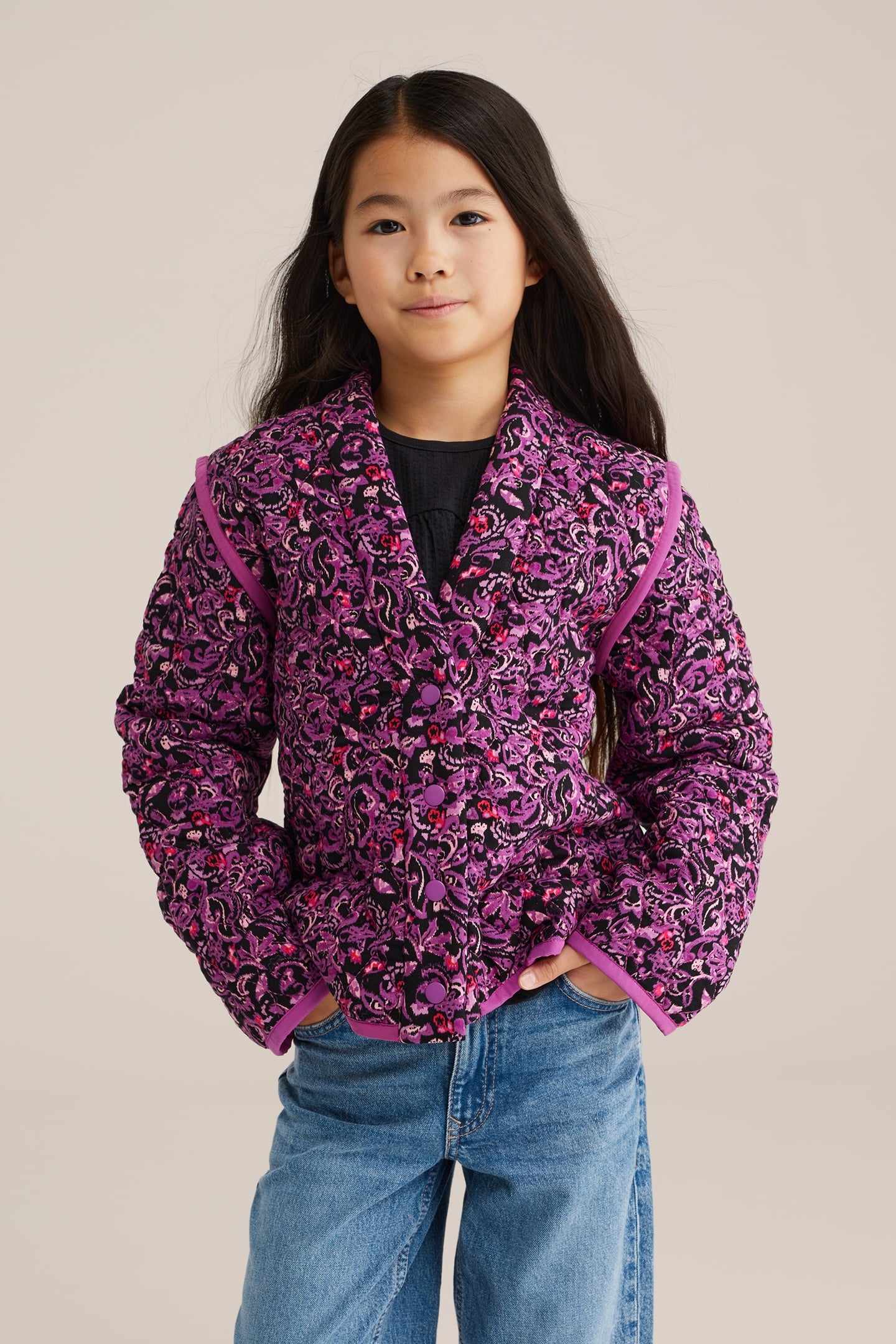 WE Fashion Jacket Normal Length Pink Talla: 134/140 | Chaquetas Outlet | kids | Rosa