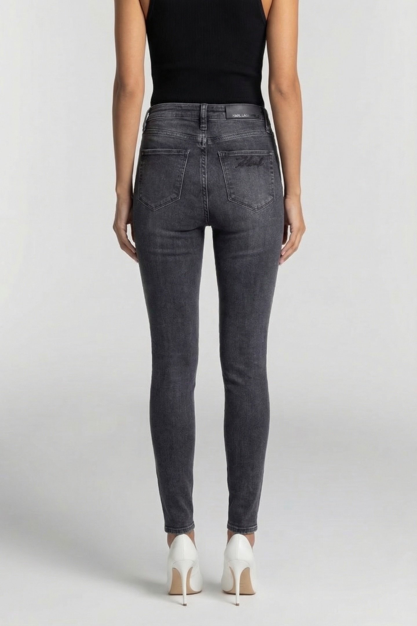 DARK GREY DENIM SKINNY  DENIM PANTS 2
