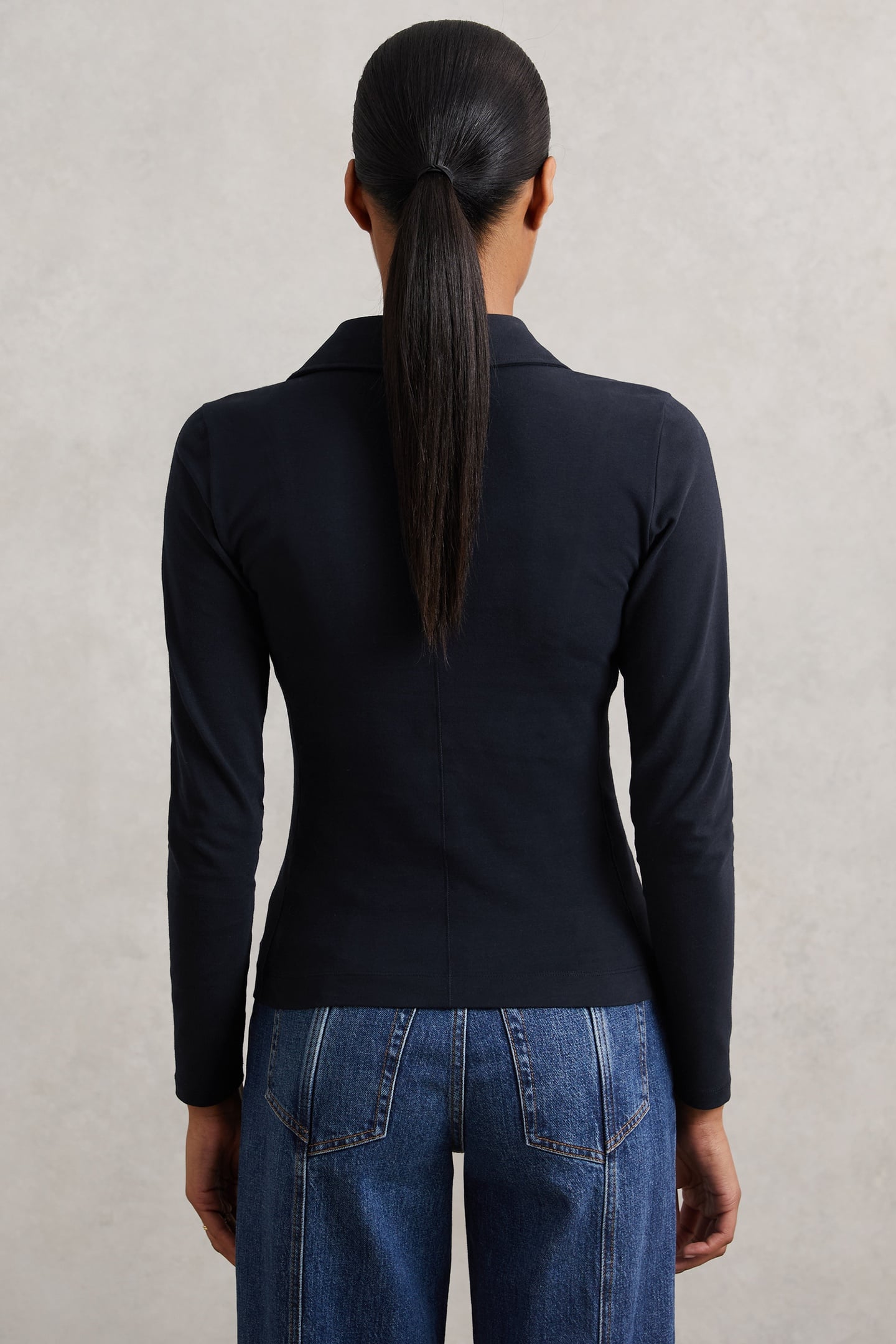 COLLARED LONG SLEEVE SHIRT NAVY 3