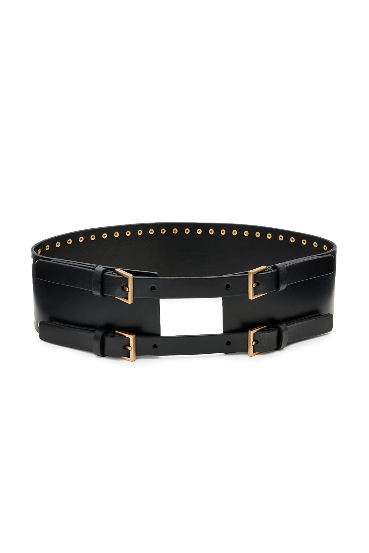 CORA WAIST BELT BLACK/WARM BRASS 4