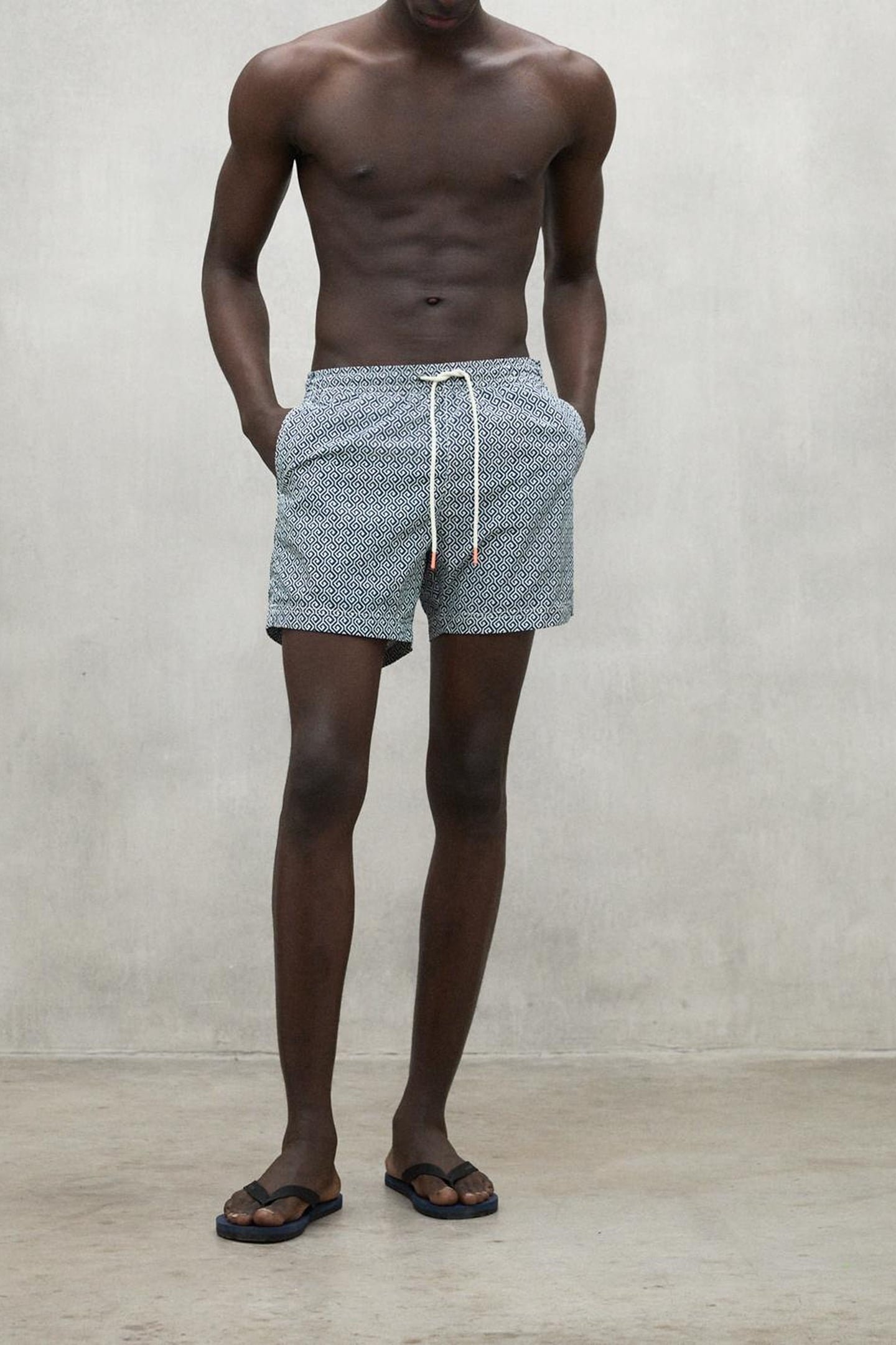 BEQUIAALF SWIMSUIT BLUE GEOMETRIC PRINT 1