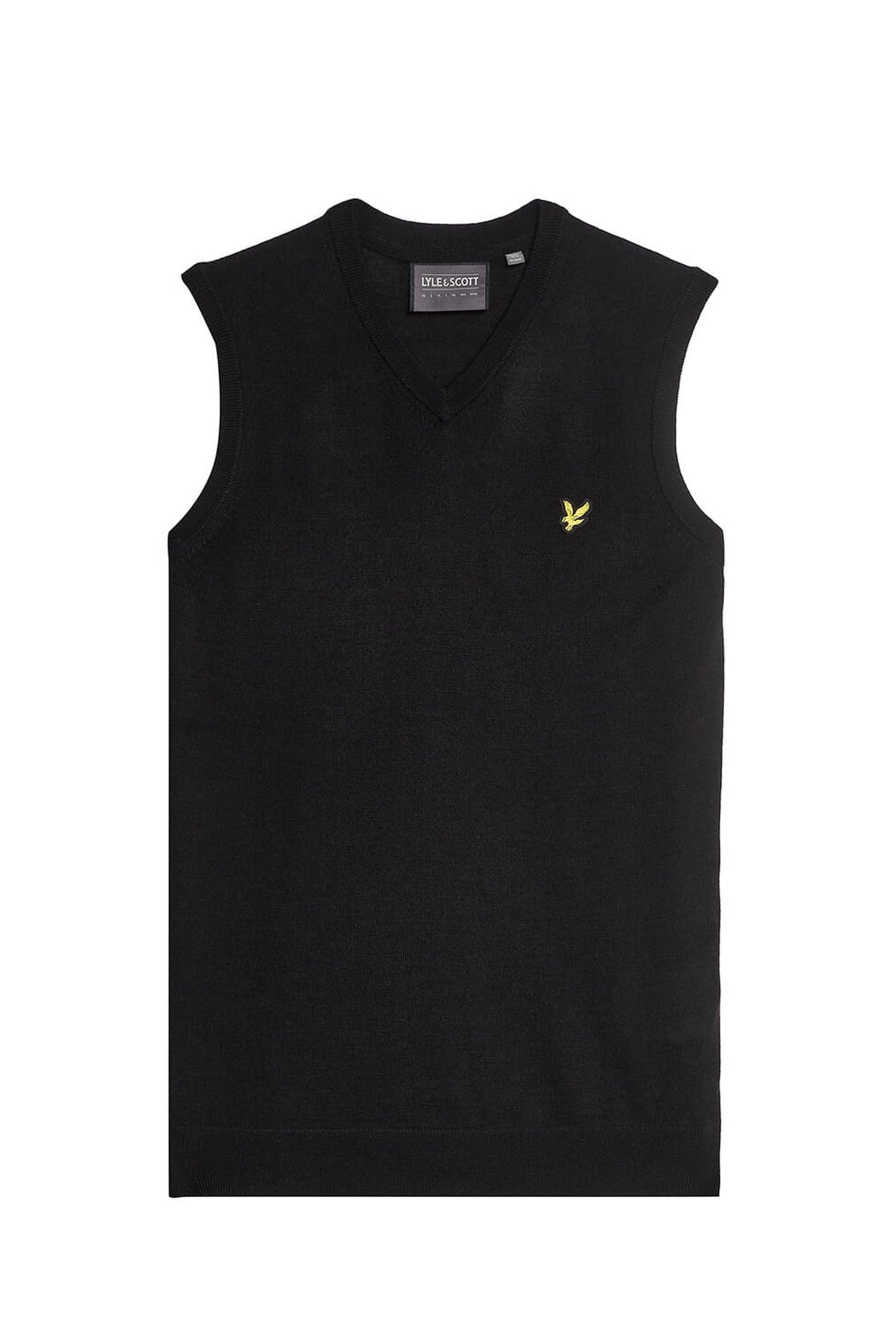 MERINO BLEND KNITTED V-NECK VEST JET BLACK 4