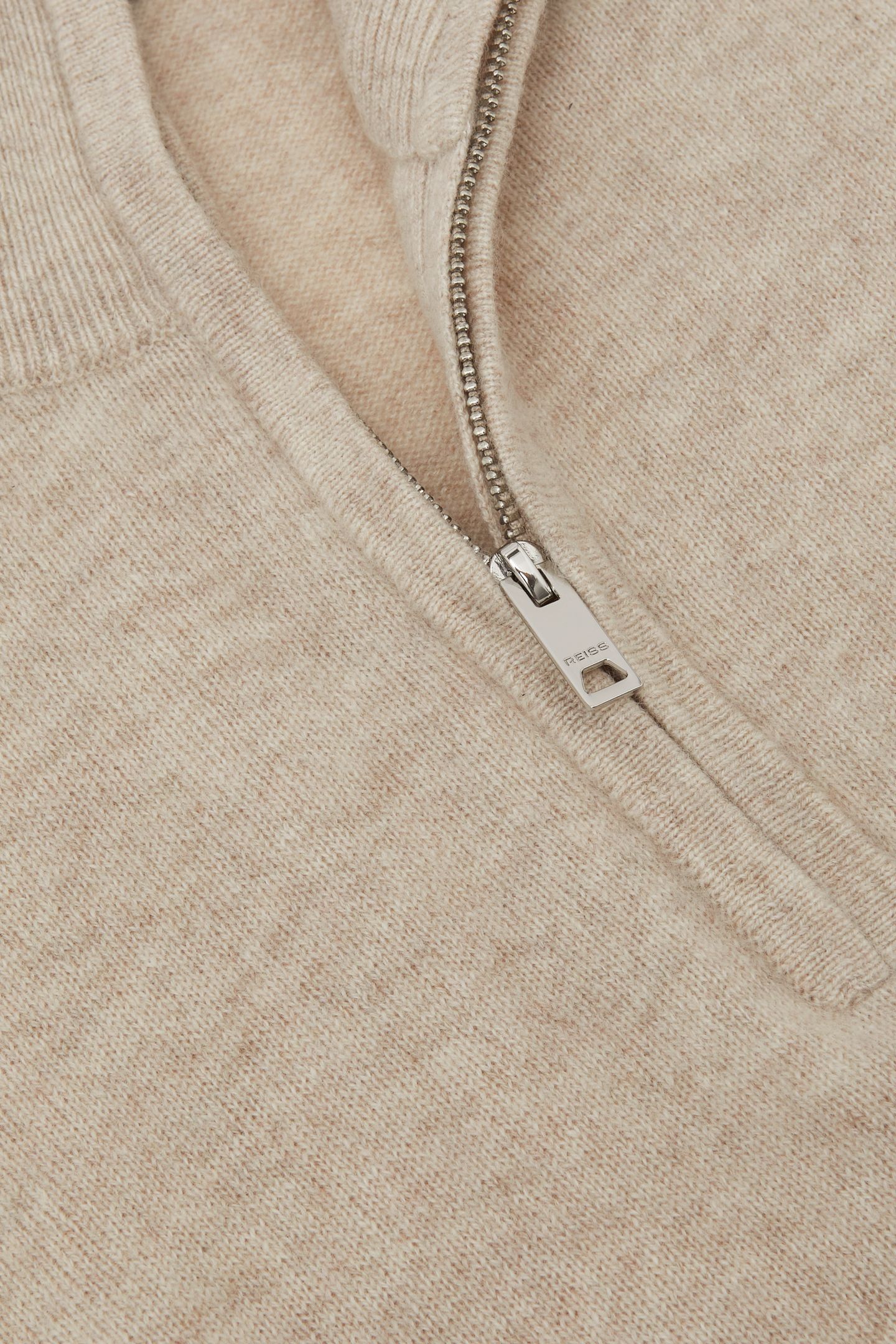 LS HALF ZIP CASHMERE JUMPER OATMEAL MELANGE 4