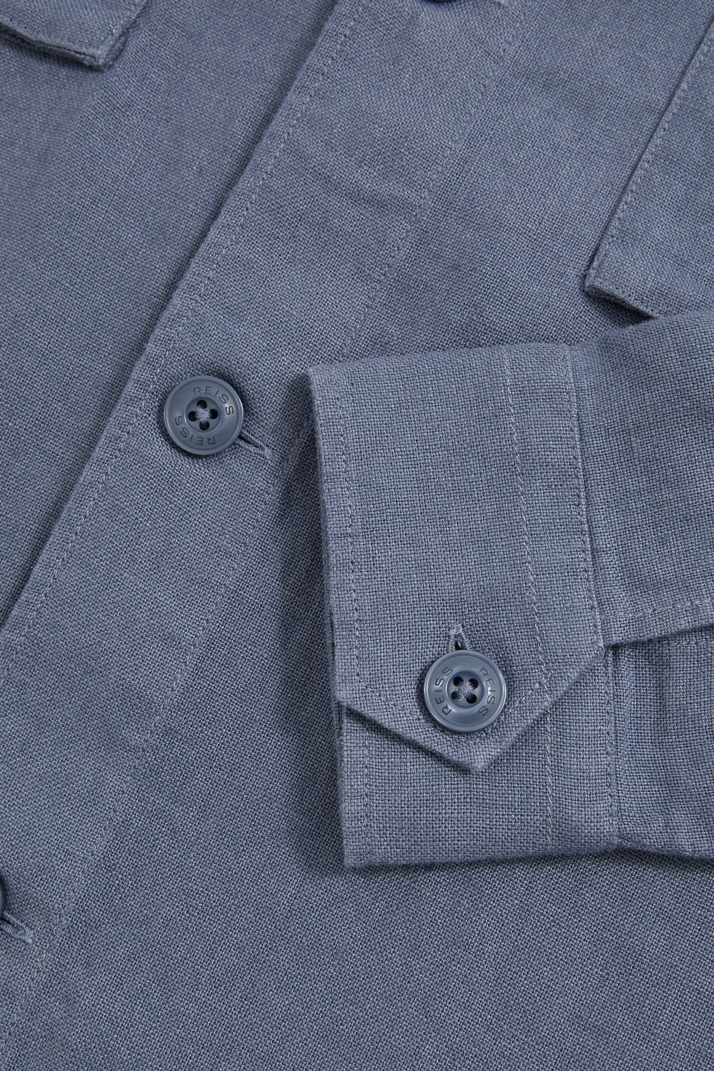 LS LINEN TWIN POCKET OVERSHIRT AIRFORCE BLUE 5