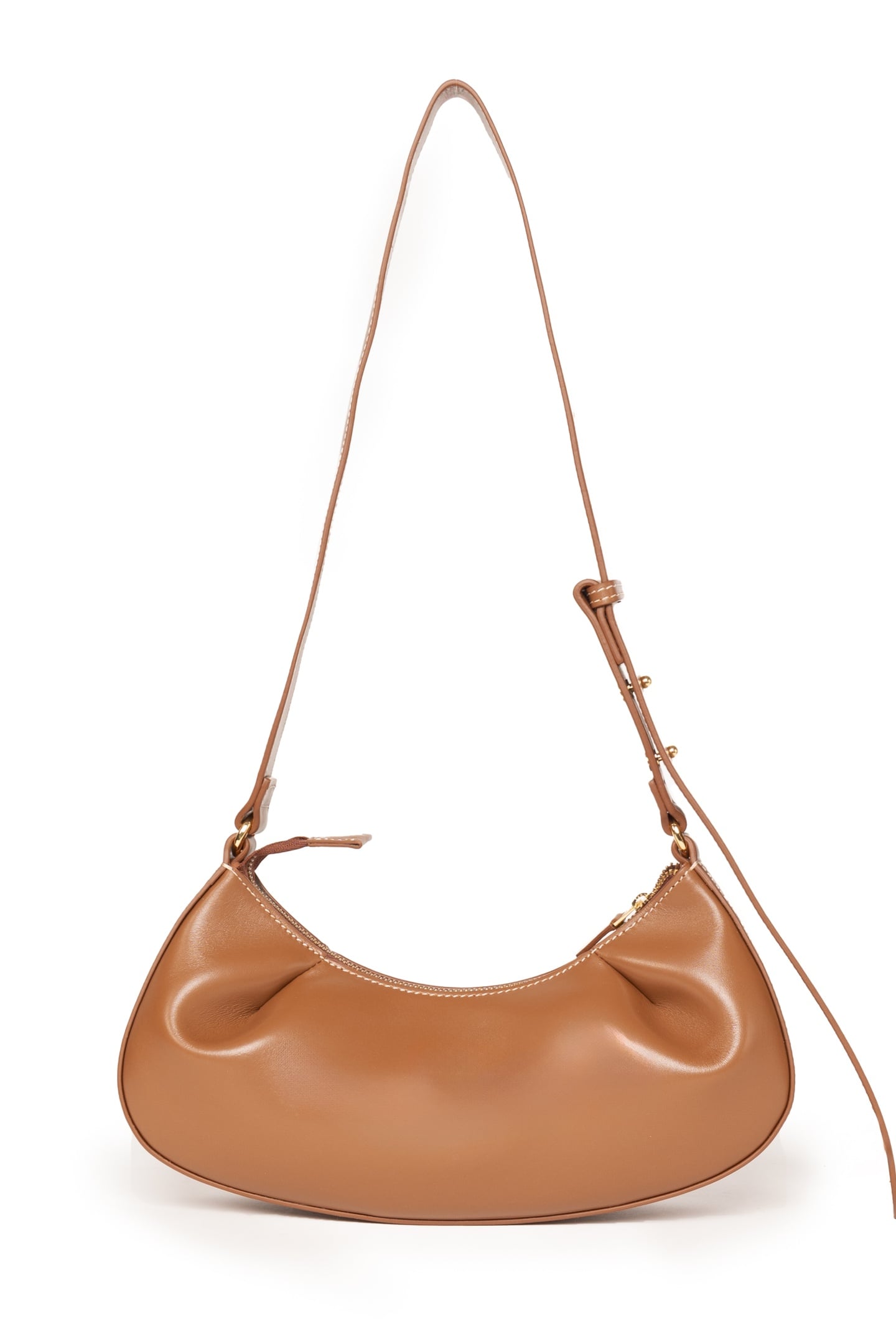 DIMPLE MOON SMALL LEATHER COGNAC 1