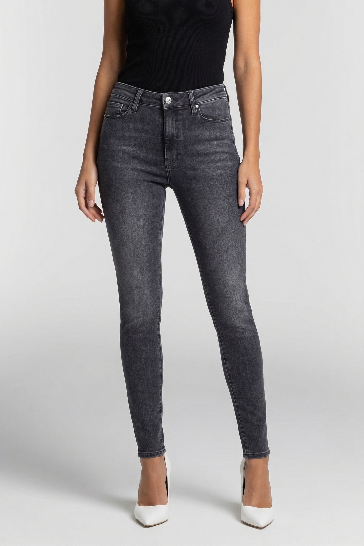 DARK GREY DENIM SKINNY  DENIM PANTS 1