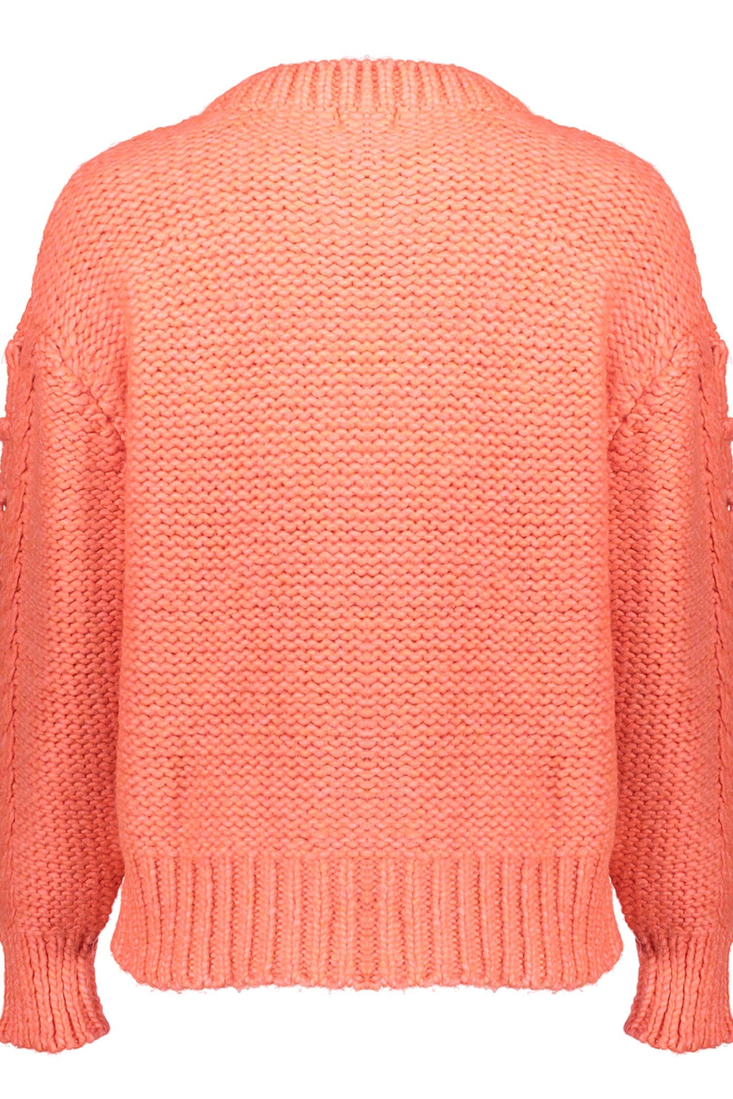 PULLOVER CHUNKY CABLE KNIT CORAL 2