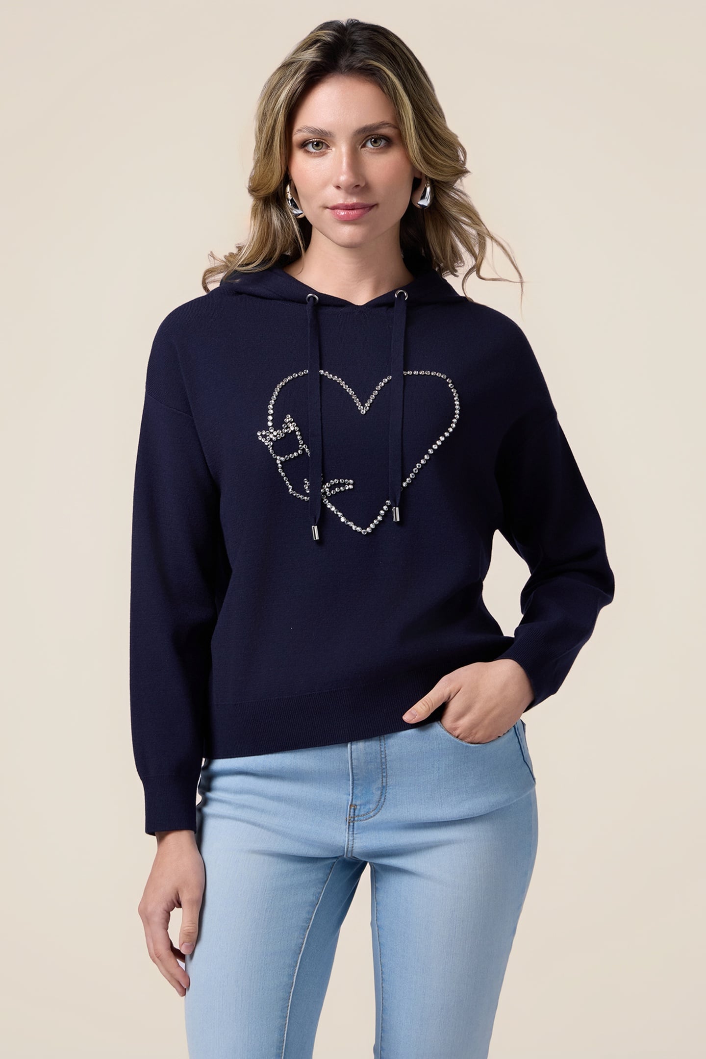 KNITTED SWEATSHIRT WITH JEWEL EMBROIDERY BLUE 2