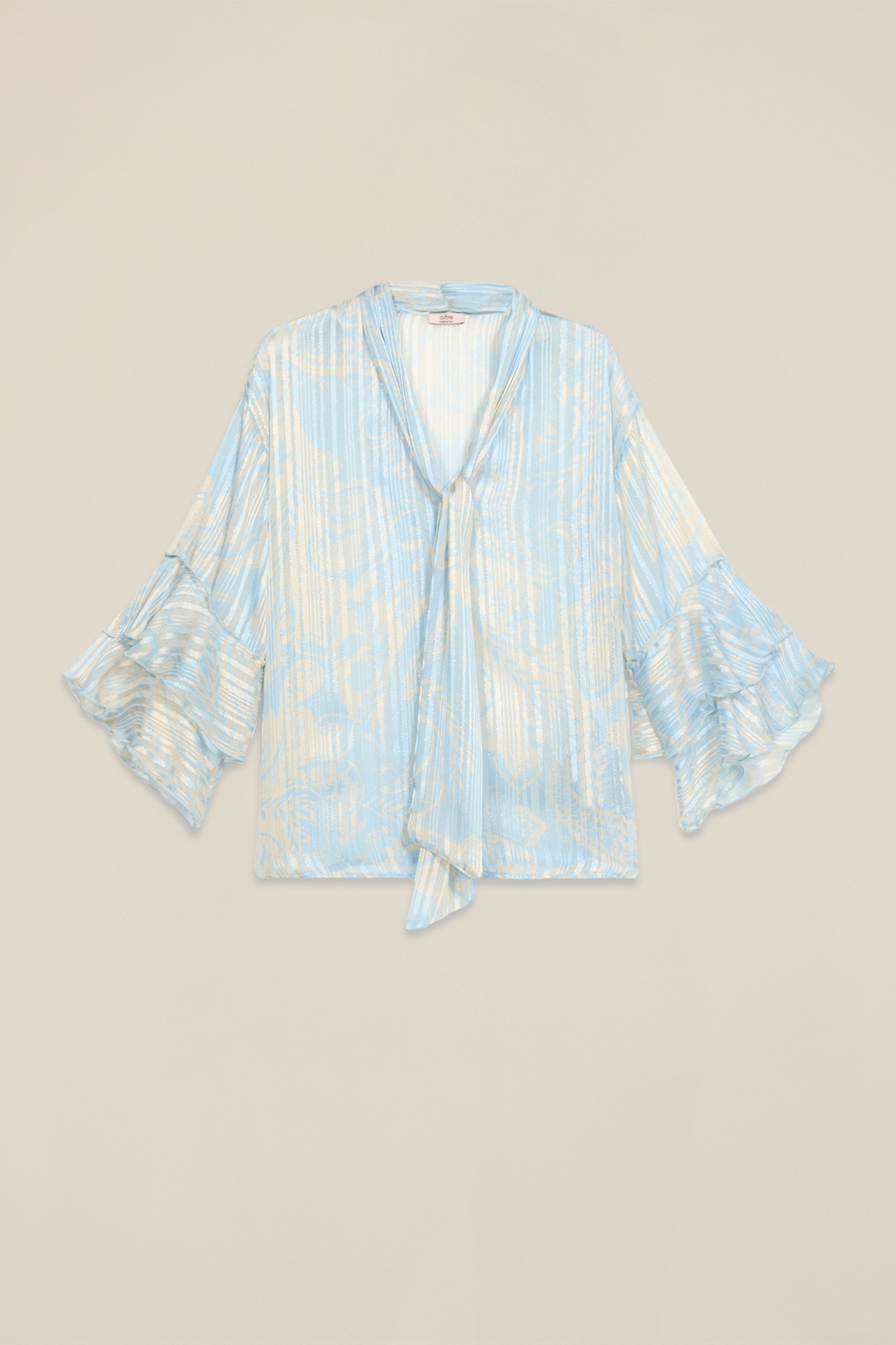 GEORGETTE BLOUSE WITH RUFFLE LIGHT BLUE 3