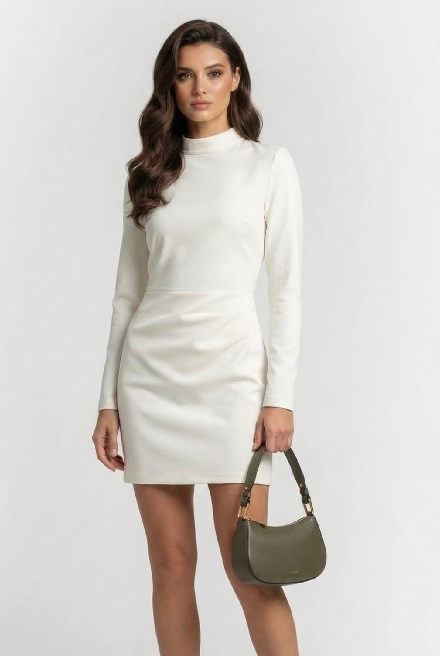 MINI SHOULDER BAG IN GRAINED LEATHER IN LAUREL GREEN 1