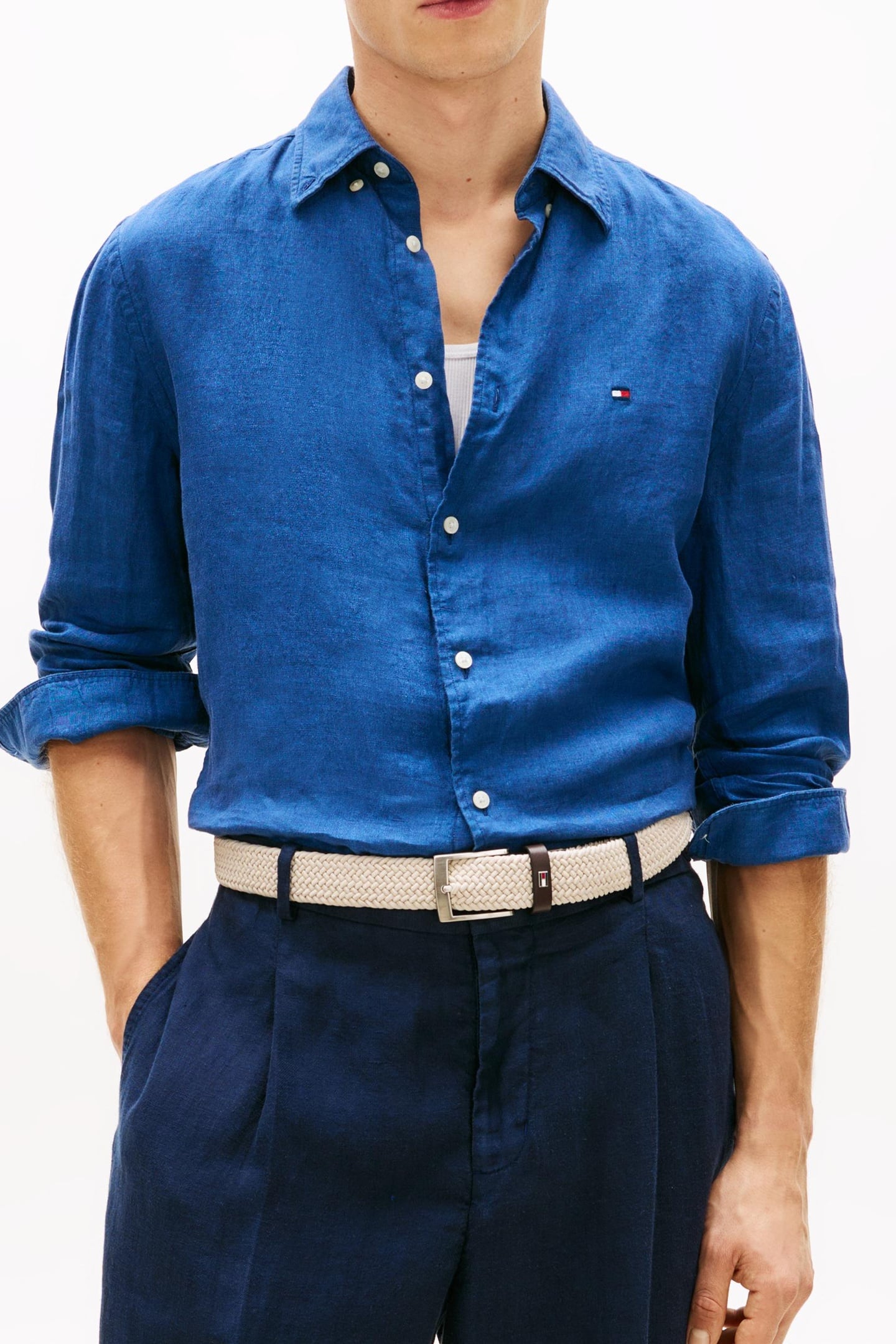 PIGMENT DYED LINEN SHIRT BLUE JEAN 3