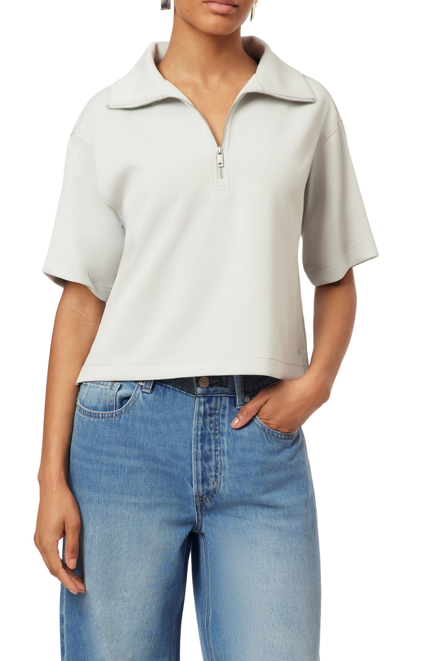 QUARTER ZIP TEE LUNAR ROCK 1