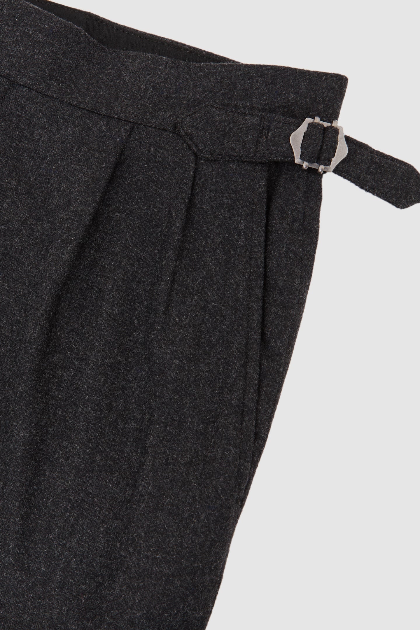 FLANNEL WIDE LEG TROUSER CHARCOAL GREY 6
