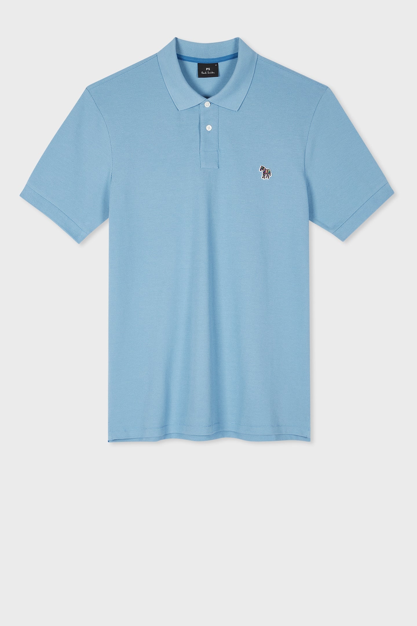 REG FIT SS POLO SHIRT ZEBRA LIGHT BLUE 1