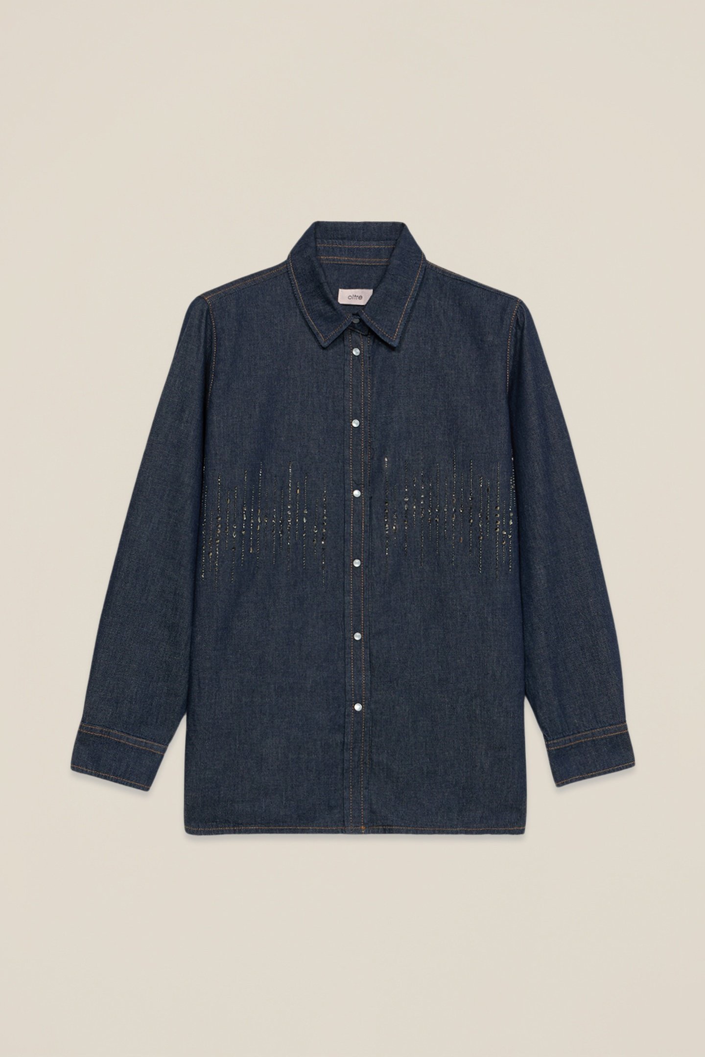 DENIM SHIRT WITH MICRO CRYSTALS BLUE 4