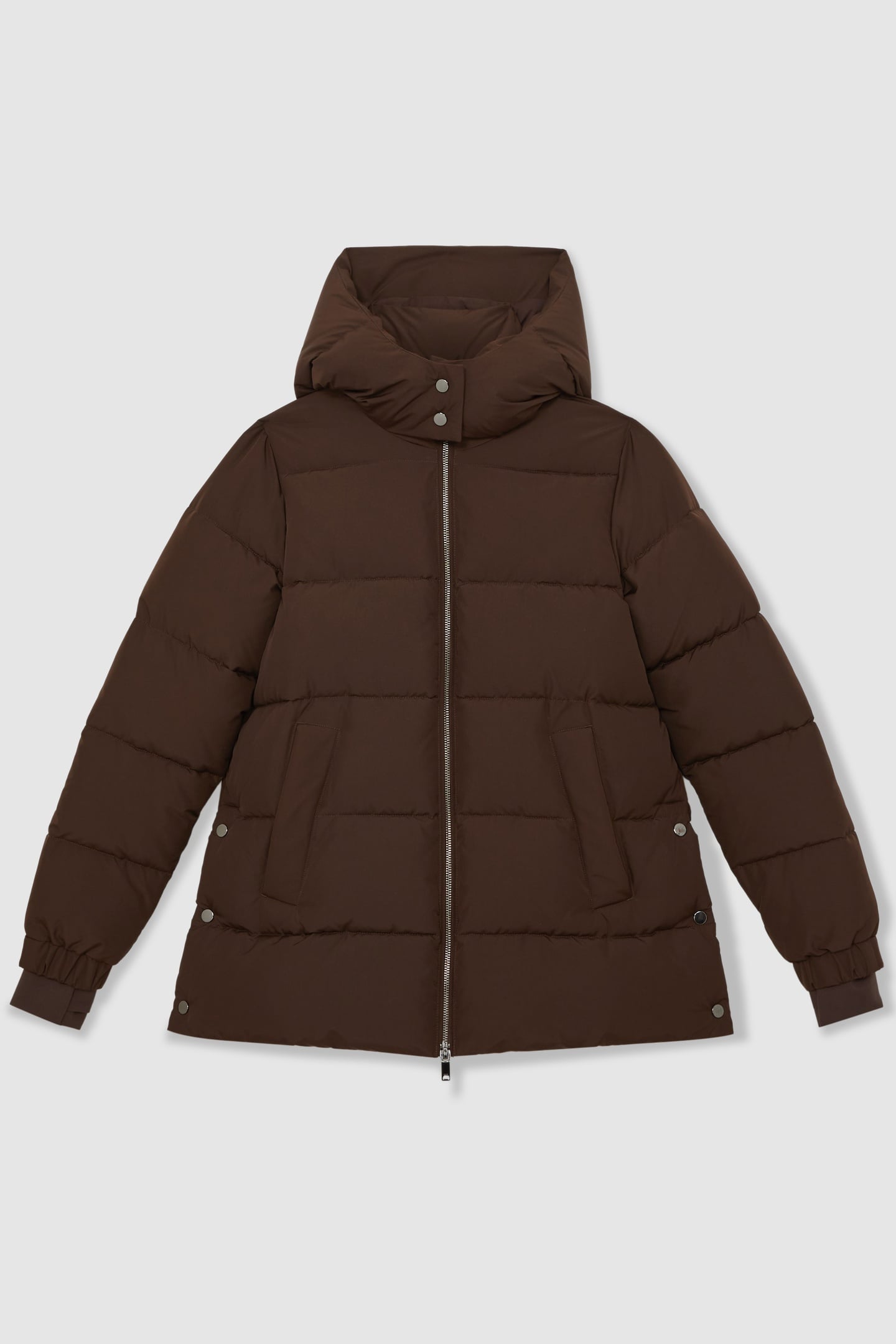 SHORT PUFFER COAT CHOCOLATE BROWN 6