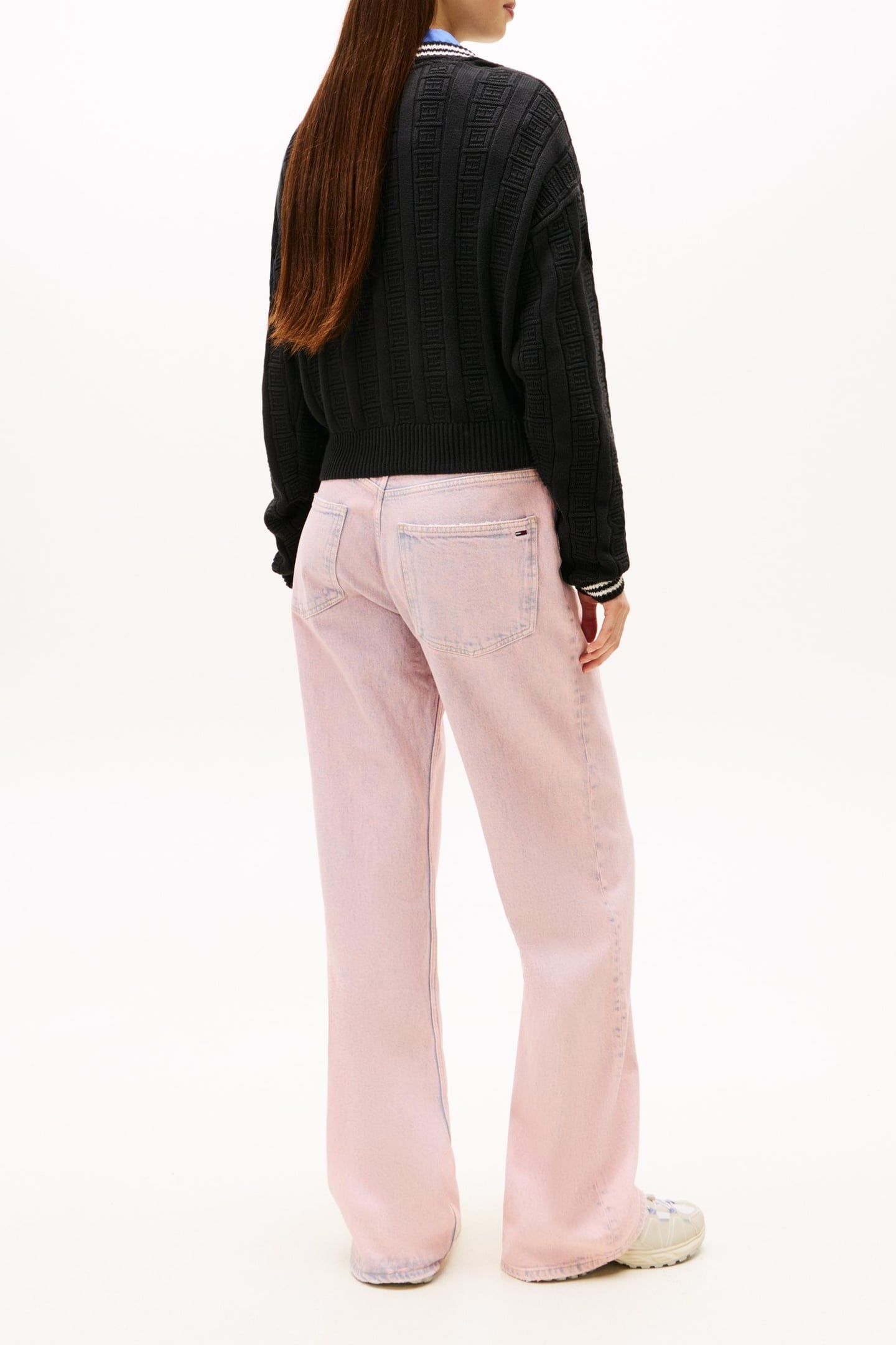 BOXY FLAG CABLE SWEATER BLACK 3