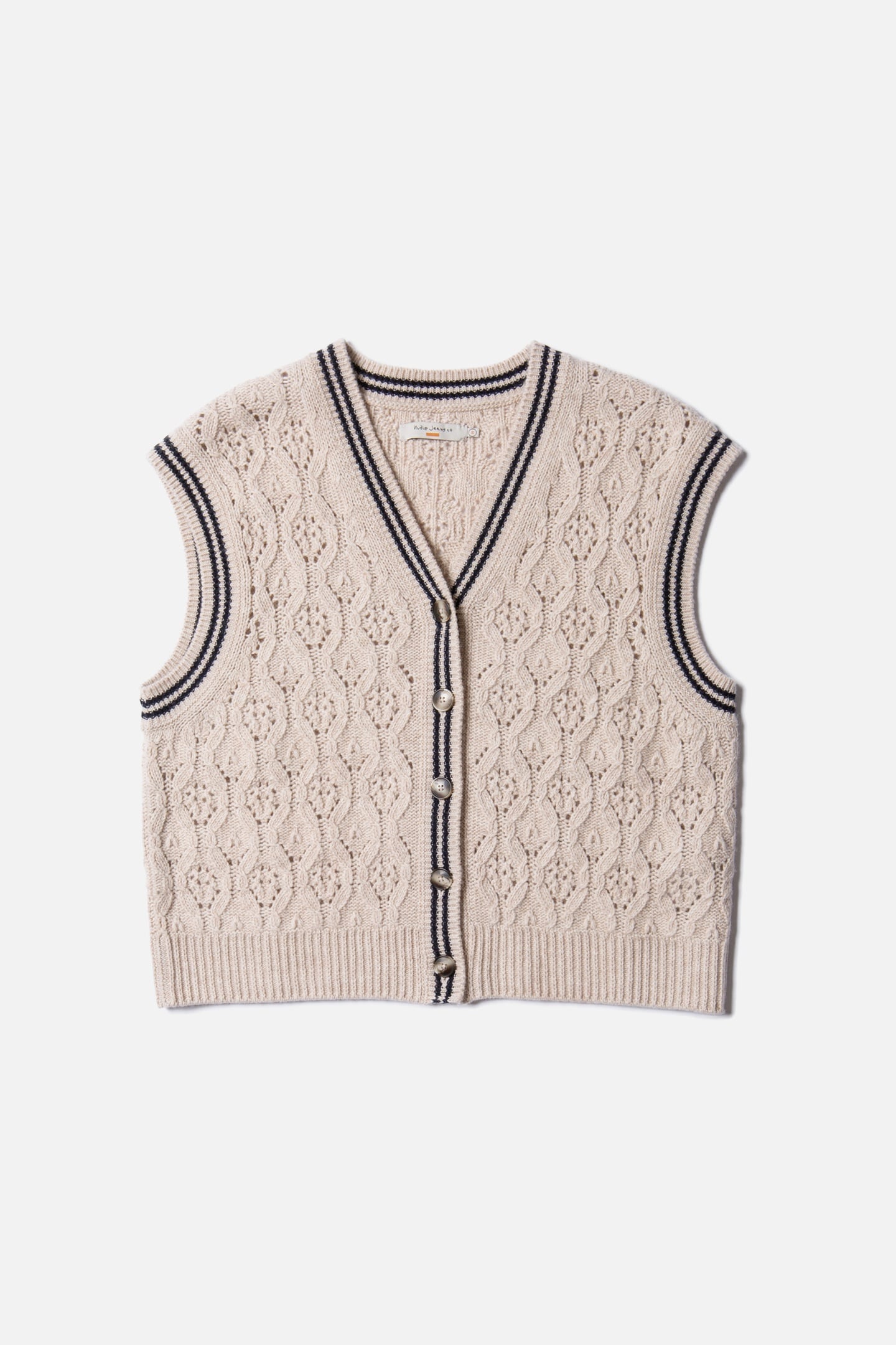 KIM POINTELLE KNIT VEST OAT 3