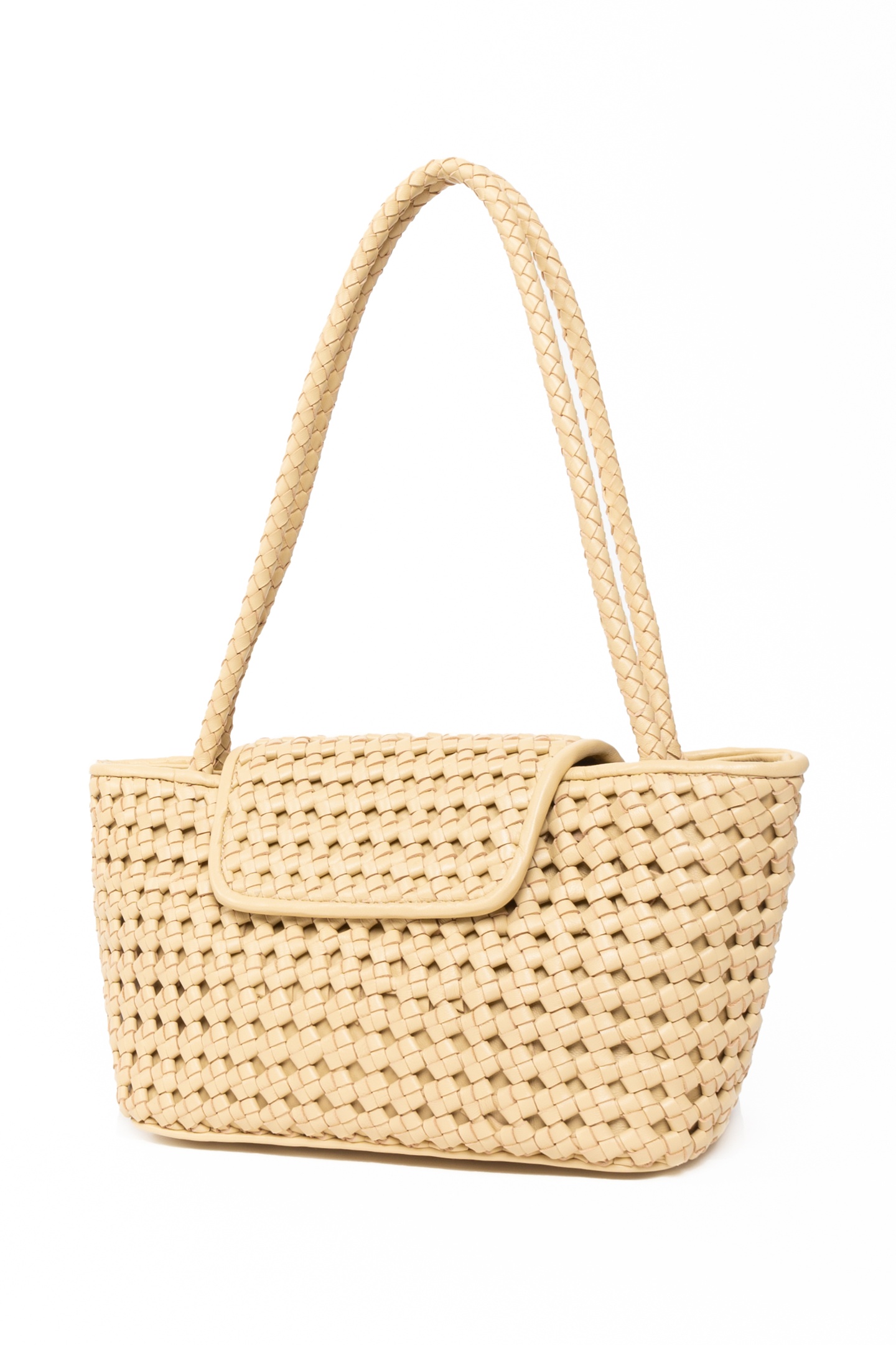COURRIER TOTE WOVEN LEATHER BUTTER 2