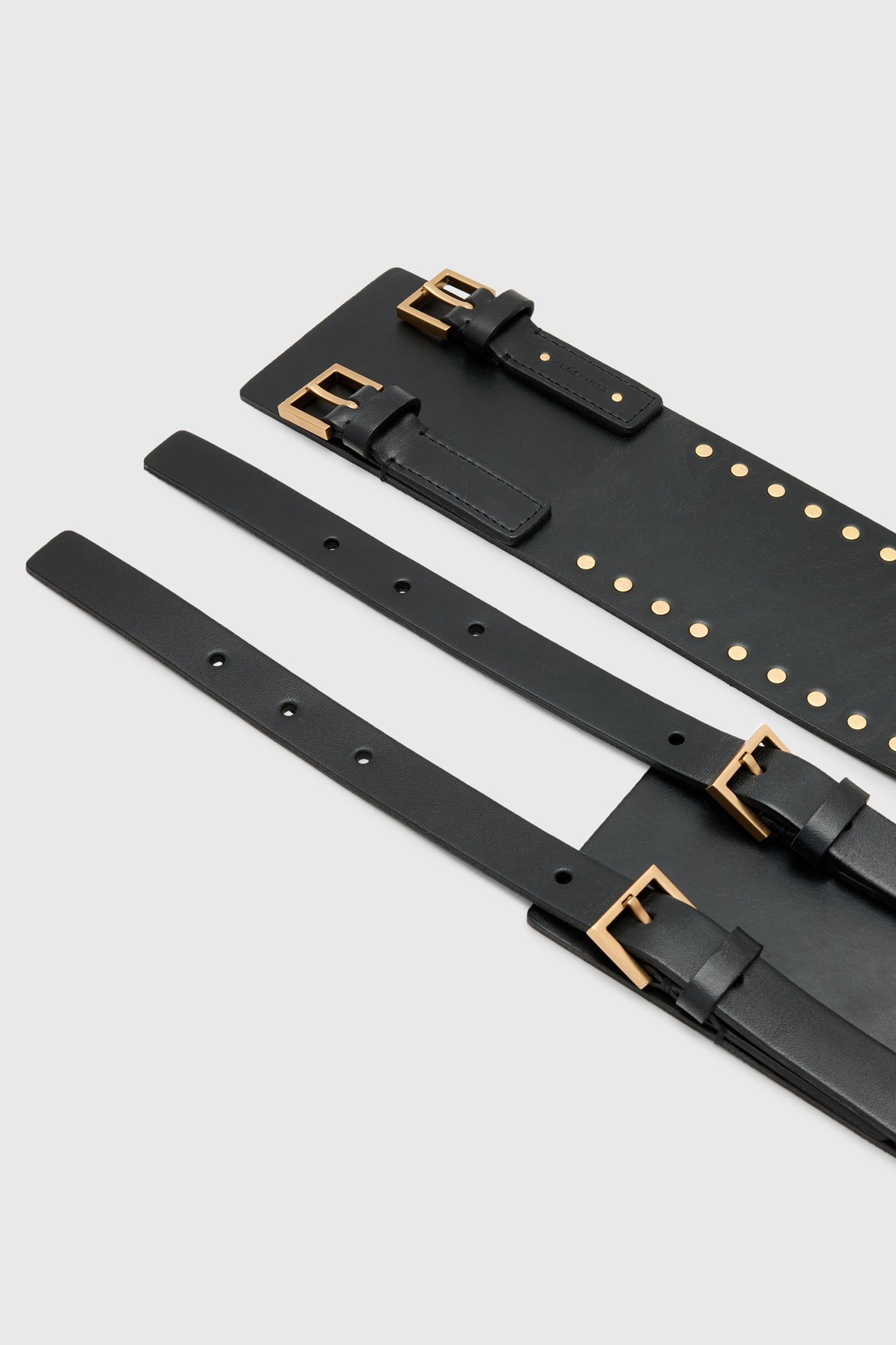 CORA WAIST BELT BLACK/WARM BRASS 6