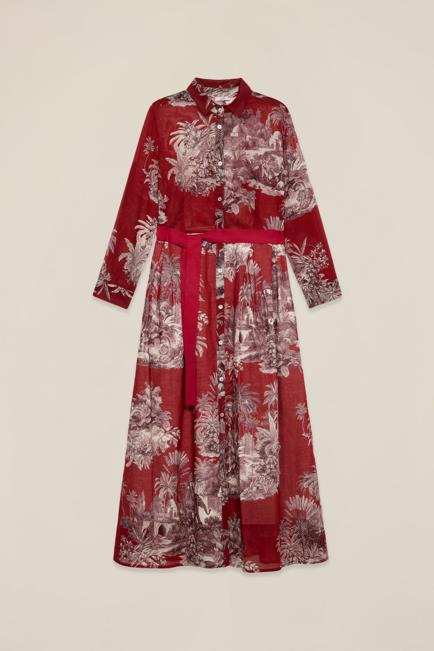 PATTERNED SHIRTDRESS BURGUNDY 3