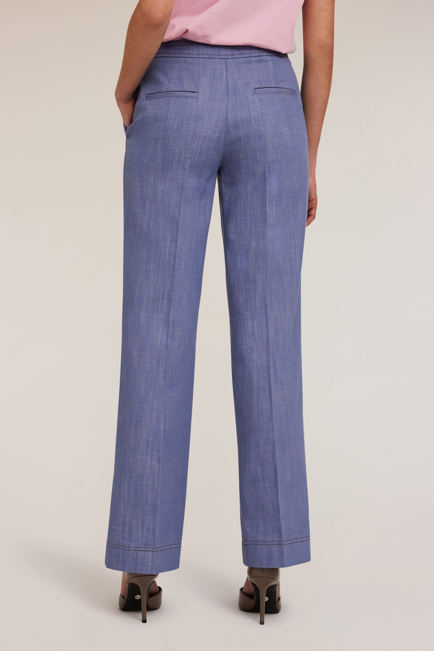 COTTON CANVAS WIDE TROUSERS LIGHT BLUE 3