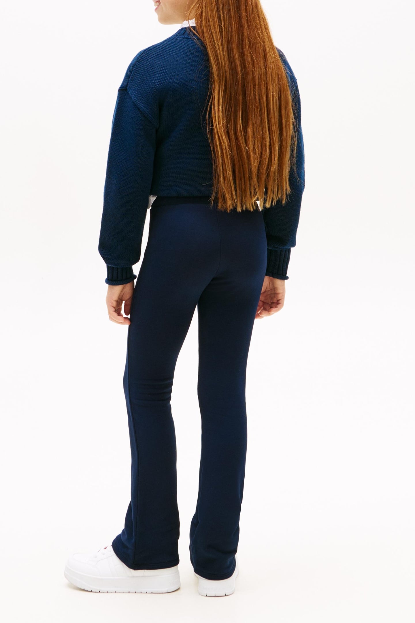 GIRLS TOMMY FOIL FLARE LEG DARK NIGHT NAVY 2