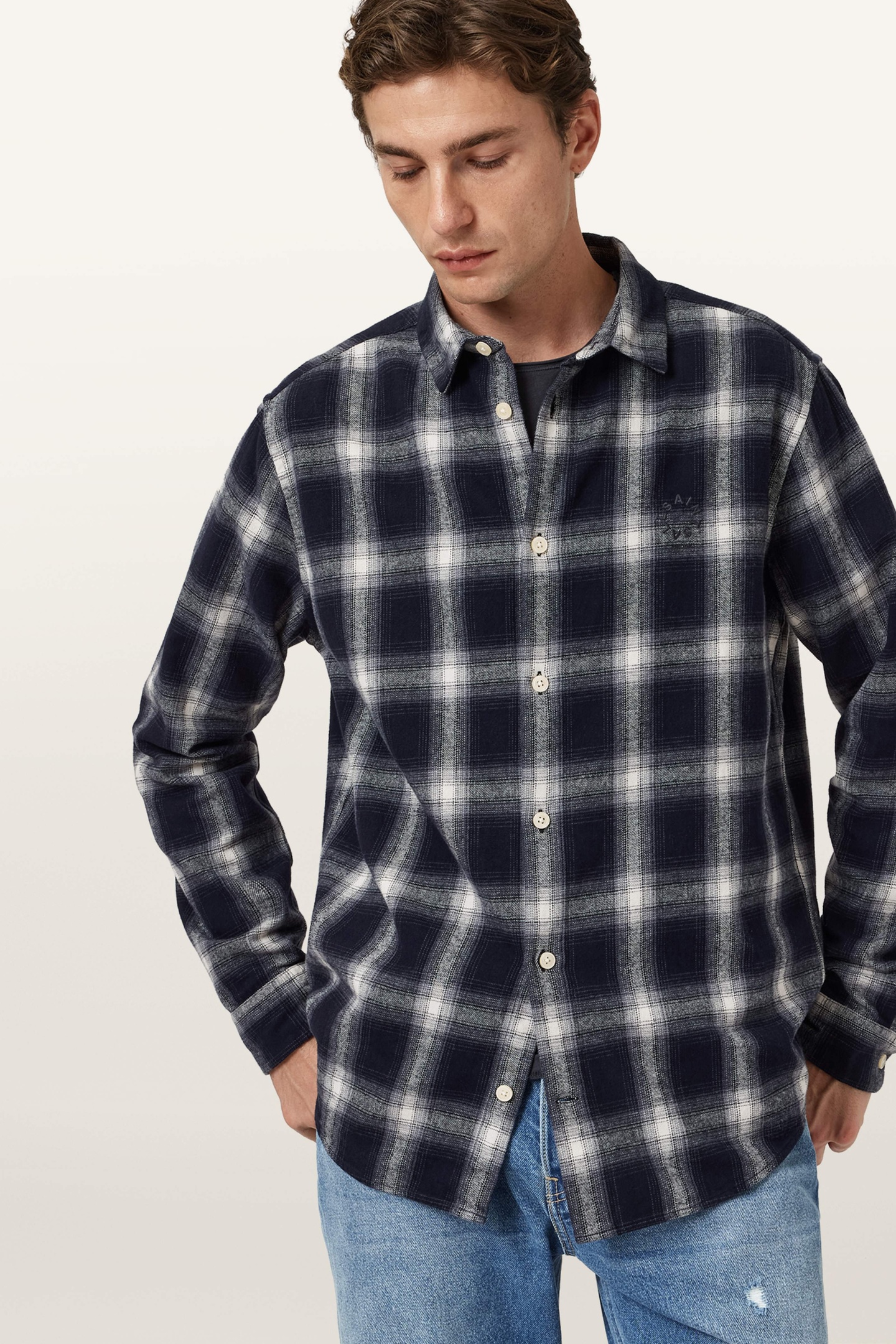 HAVEN CHECK LS SHIRT AZZURRA BLUE 1