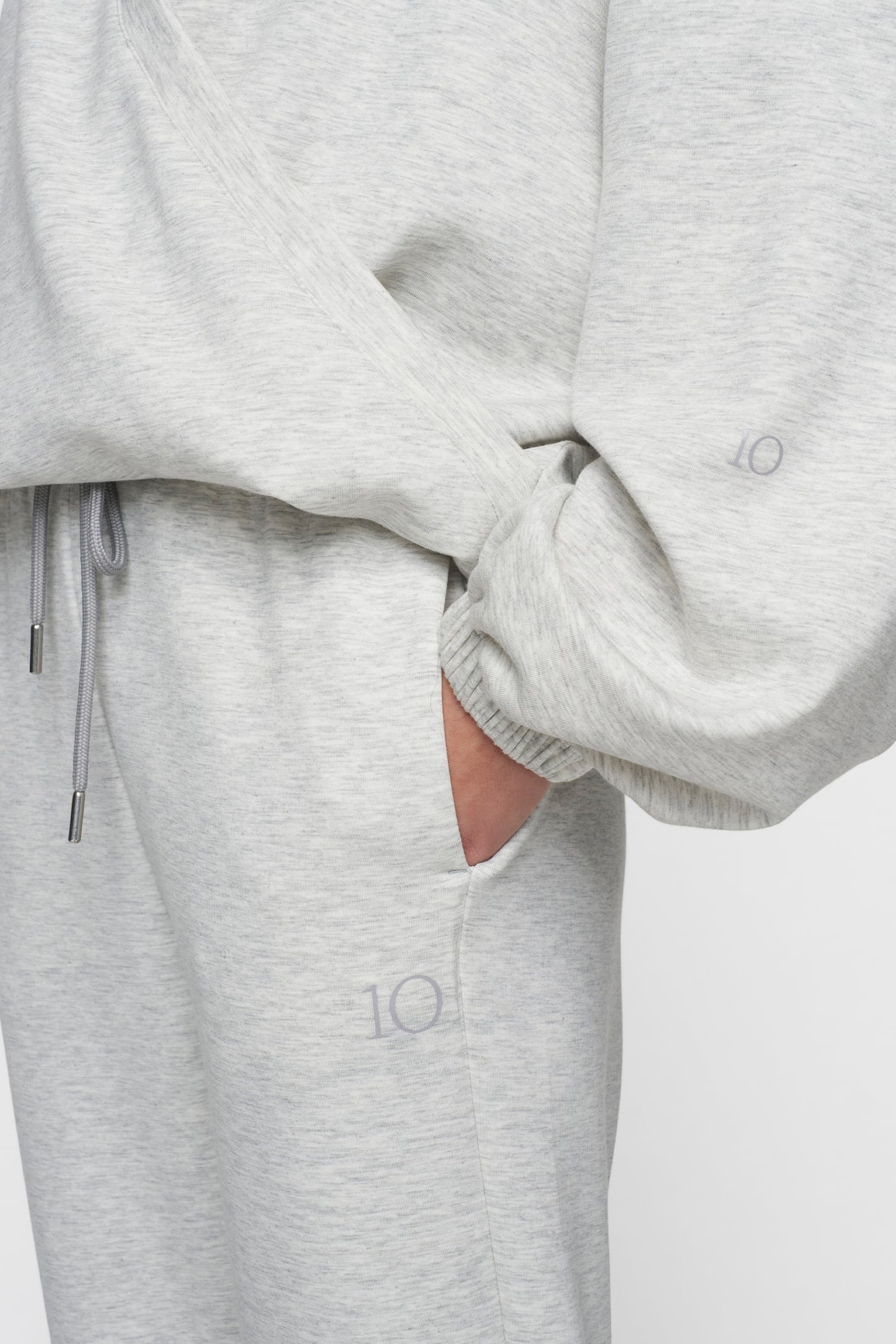 SOFT SCUBA CUFF JOGGER WHITE GREY MELEE 7