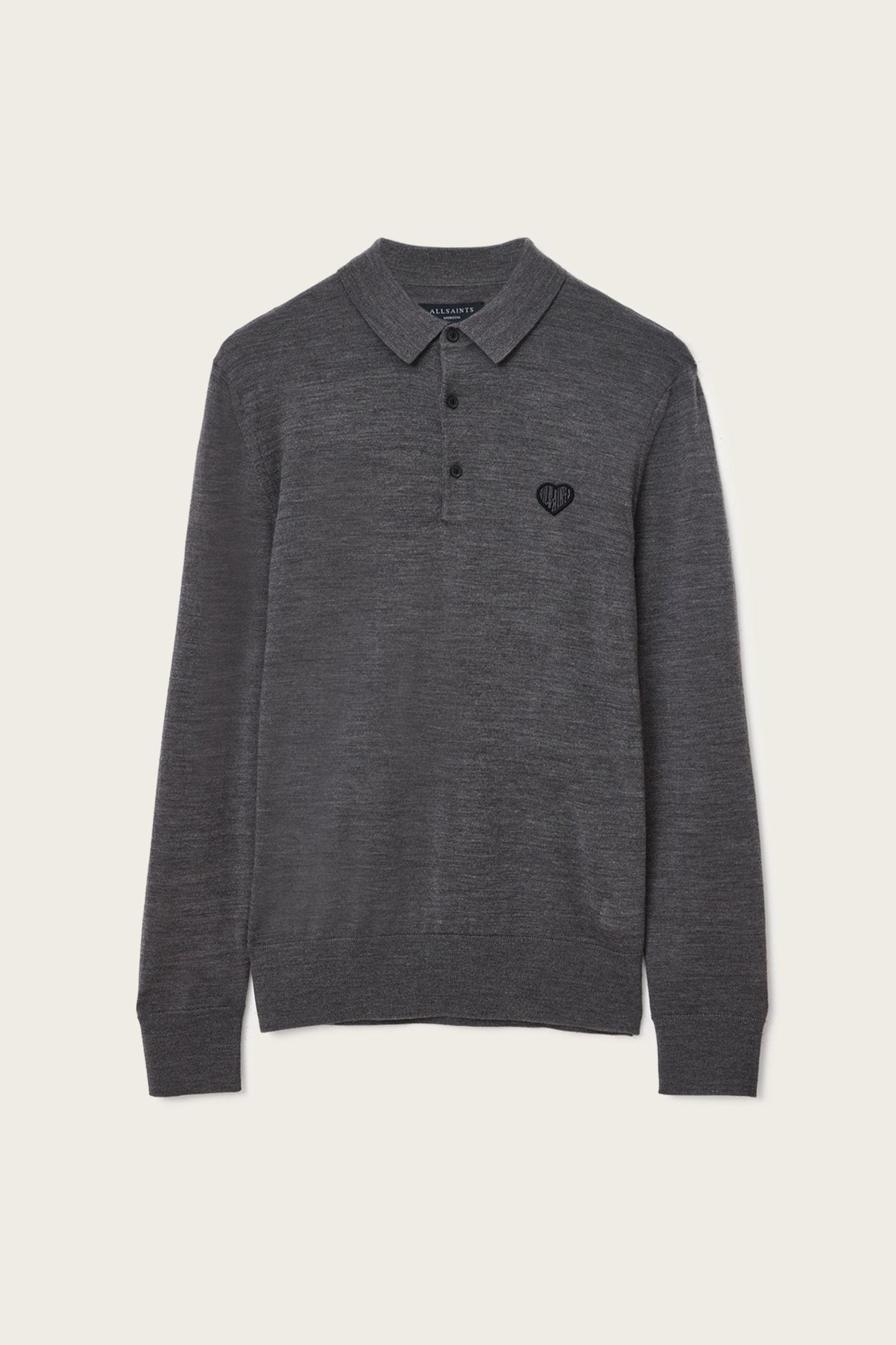LVER MERINO LS POLO MONUMENT GREY 5