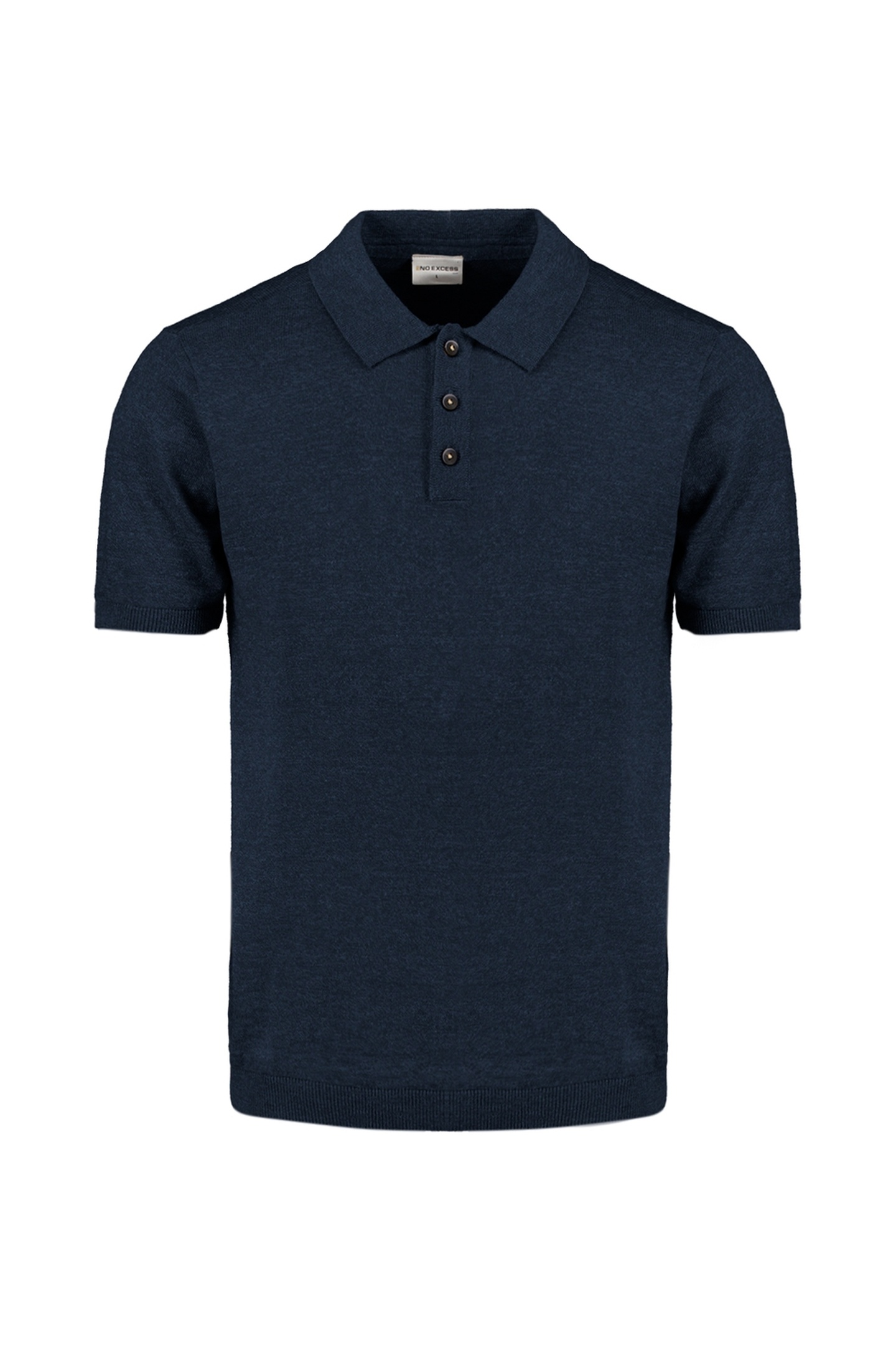 PULLOVER SHORT SLEEVE POLO MELANGE WITH LINEN DEEP BLUE 4