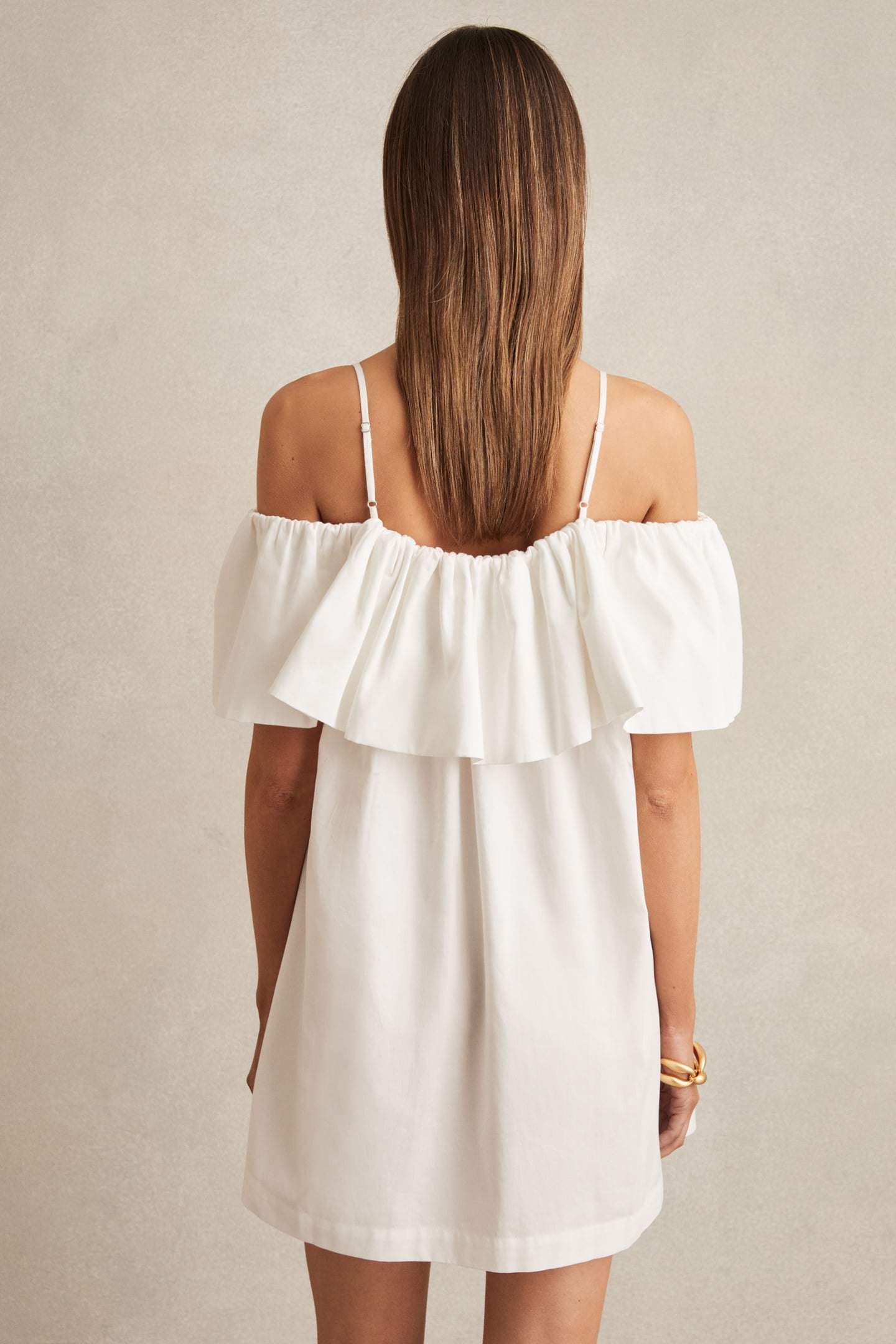 OFF THE SHOULDER DRESS IVORY CREAM 3