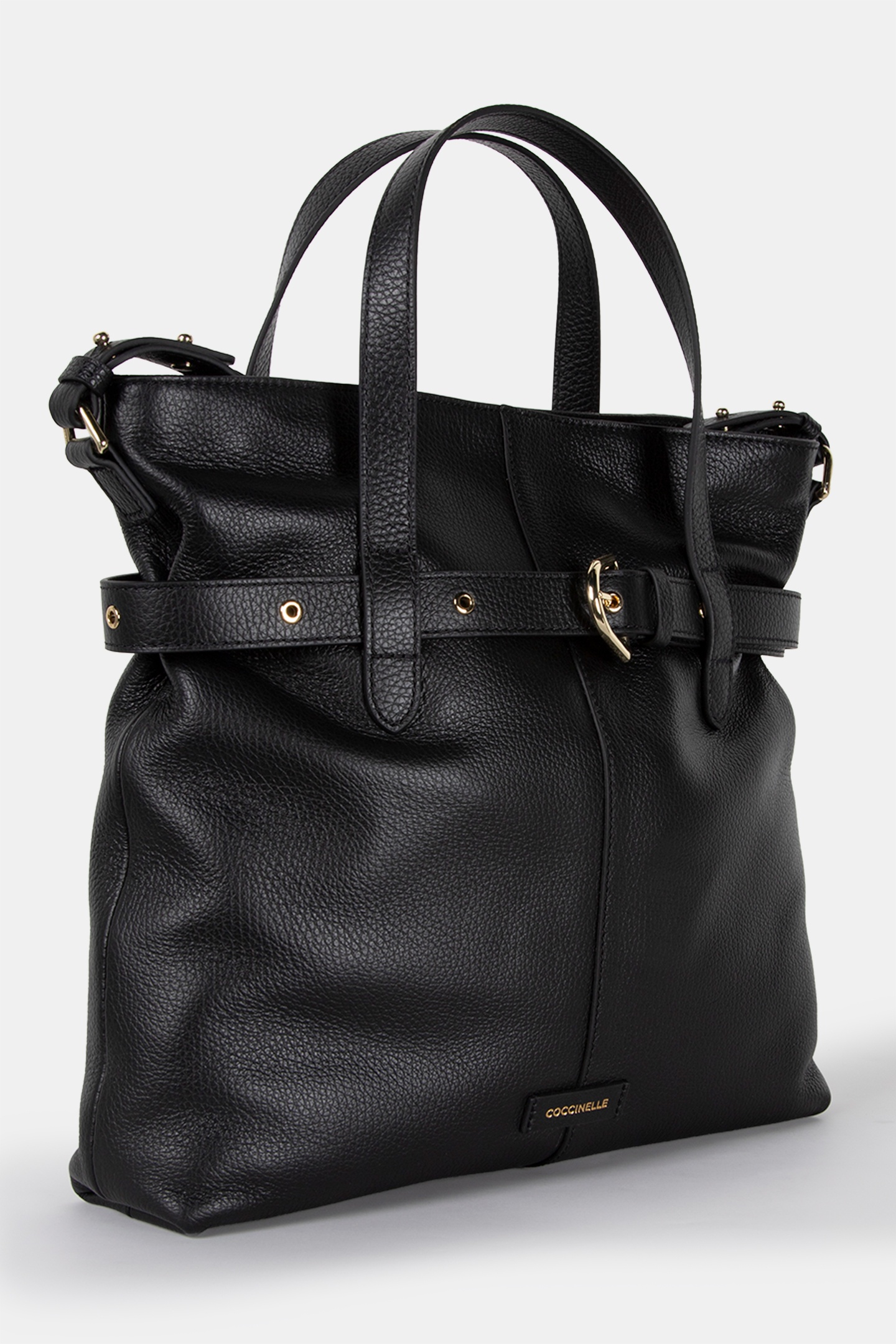 LARGE LEATHER TOTE BAG IN BLACK 3