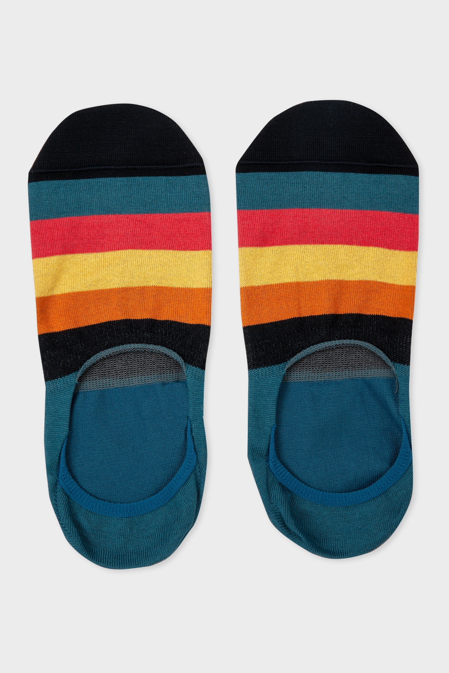 SOCK NO SHOW STRIPE PETROL GREEN 2