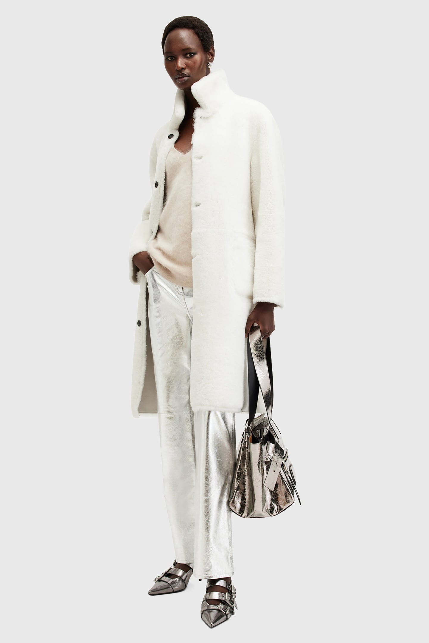 SERRA SHEARLING COAT SNOW WHITE 8
