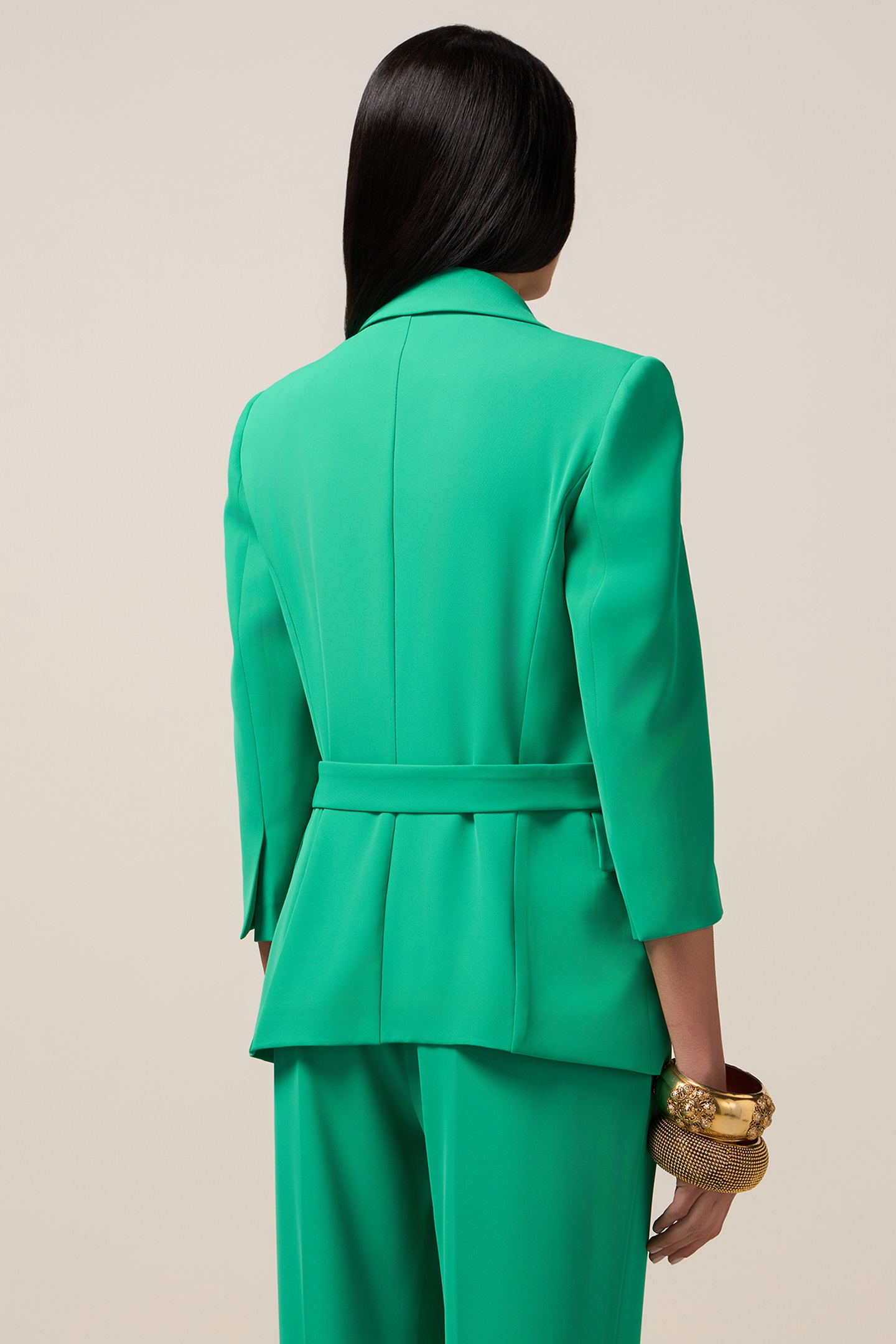 DOUBLE-BREASTED BLAZER WITH SASH GREEN 2